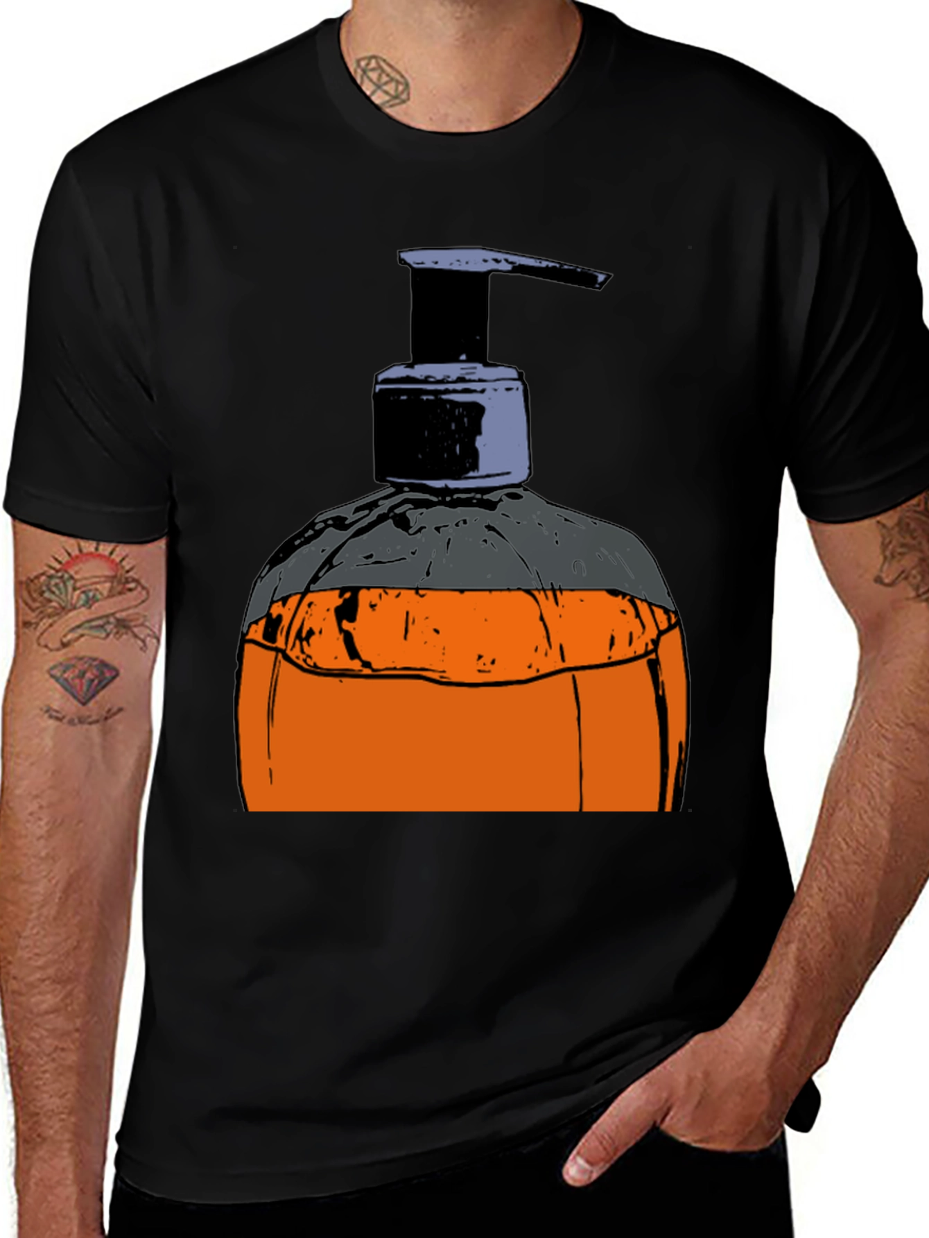 Hand Soap Dispenser Graphic T-Shirt - Novelty Design