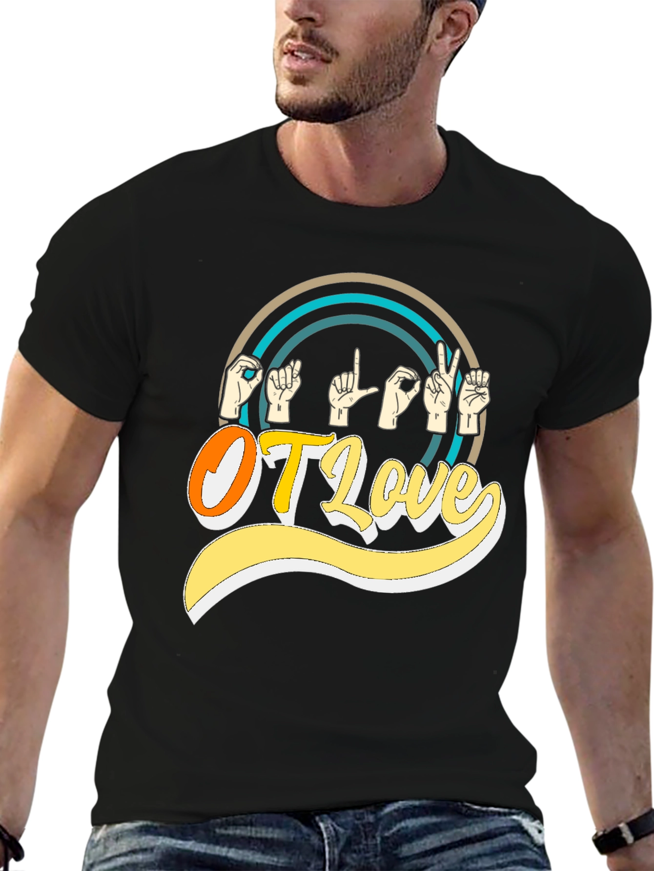 OT Love Sign Language Graphic T-Shirt
