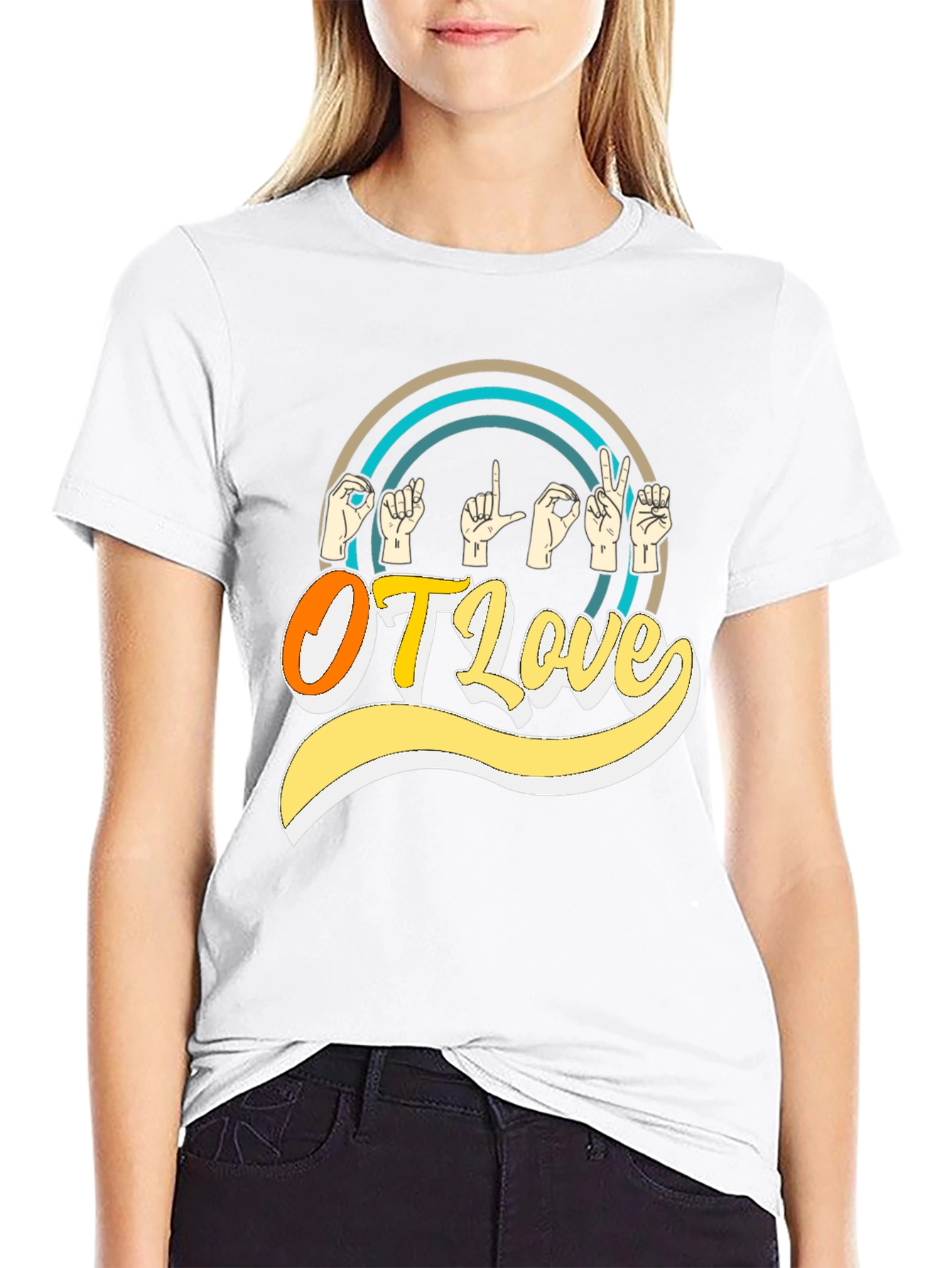 OT Love Sign Language Graphic T-Shirt
