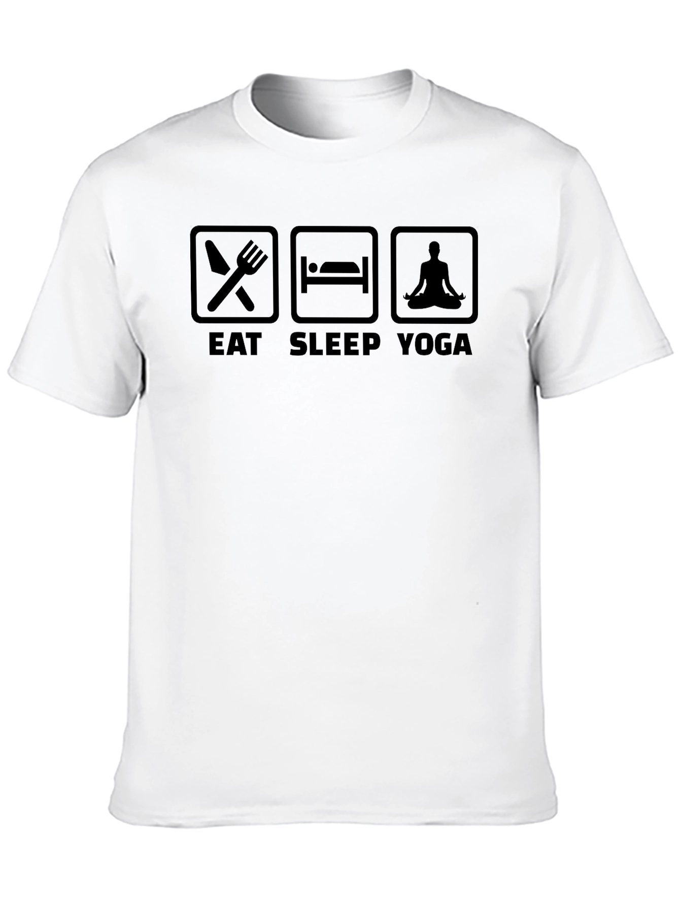 Eat Sleep Yoga T-Shirt - Black Cotton Tee