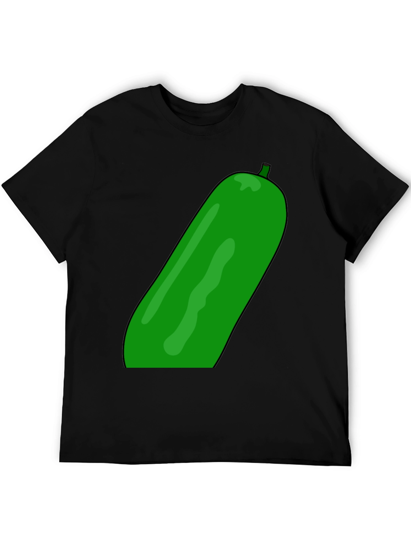 Cucumber Graphic Print Black T-Shirt