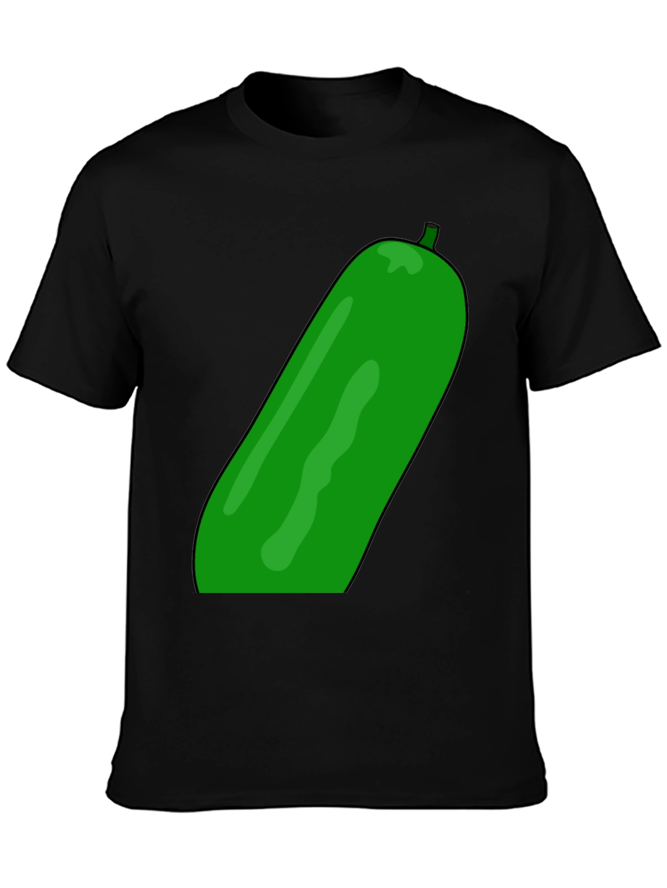 Cucumber Graphic Print Black T-Shirt