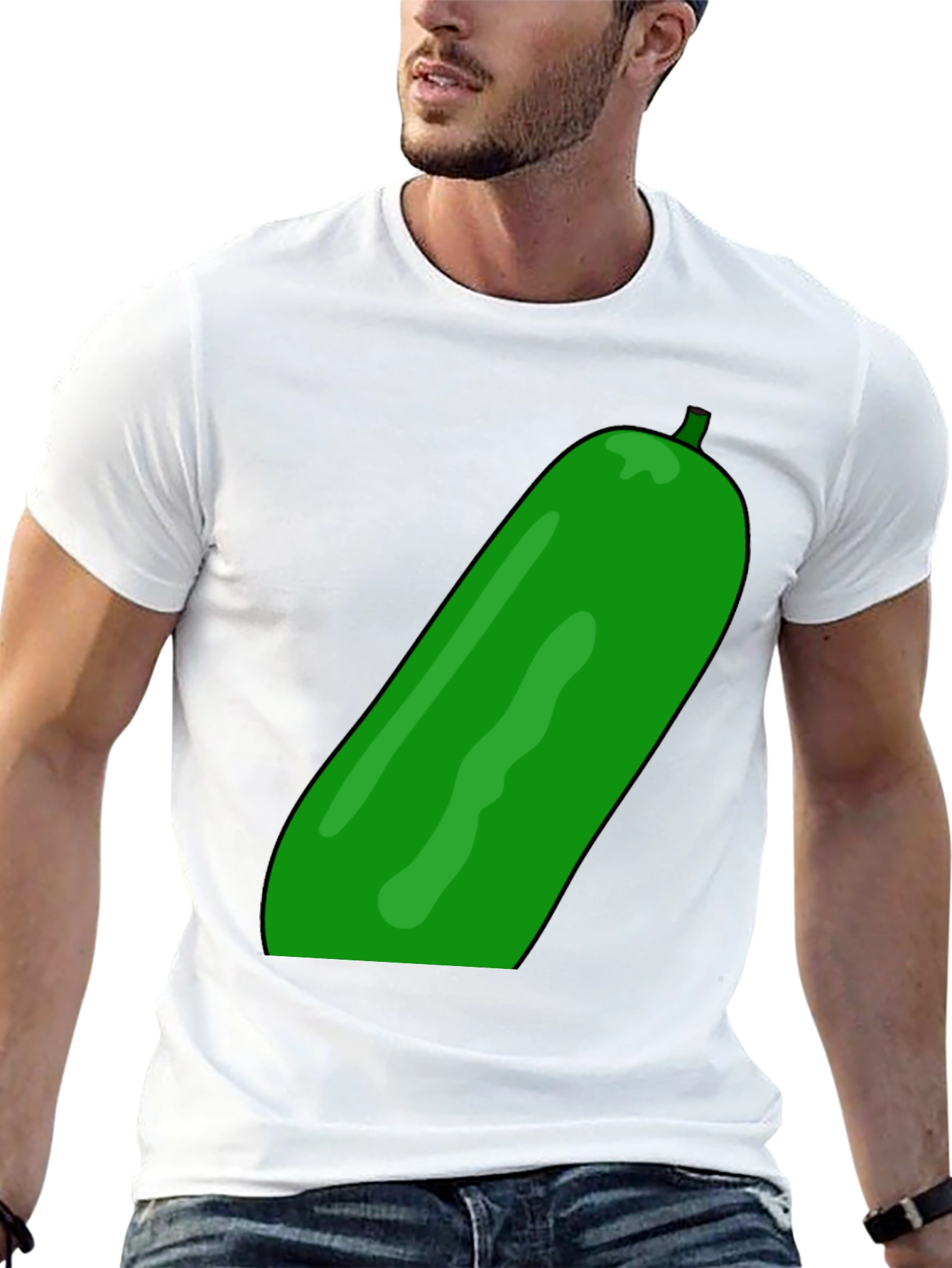 Cucumber Graphic Print Black T-Shirt