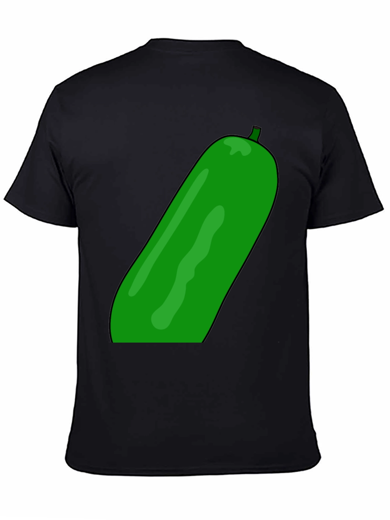 Cucumber Graphic Print Black T-Shirt