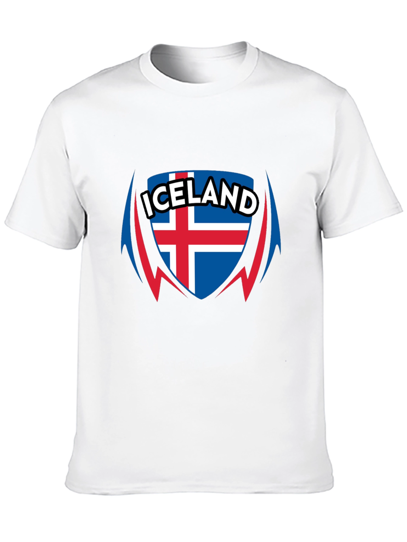 Iceland Flag Shield Black T-Shirt