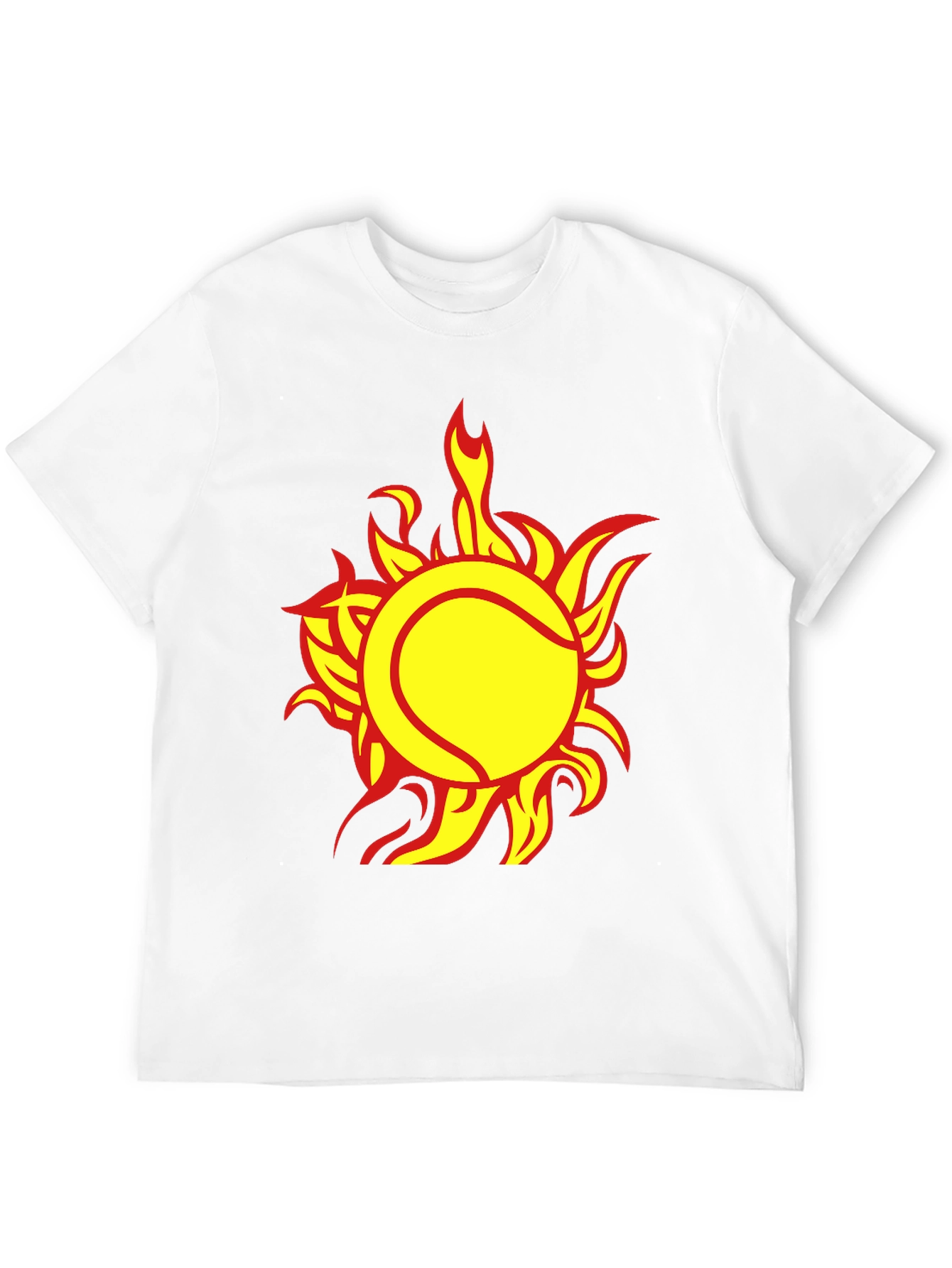 Fiery Tennis Ball Graphic Tee - Cool Sportswear