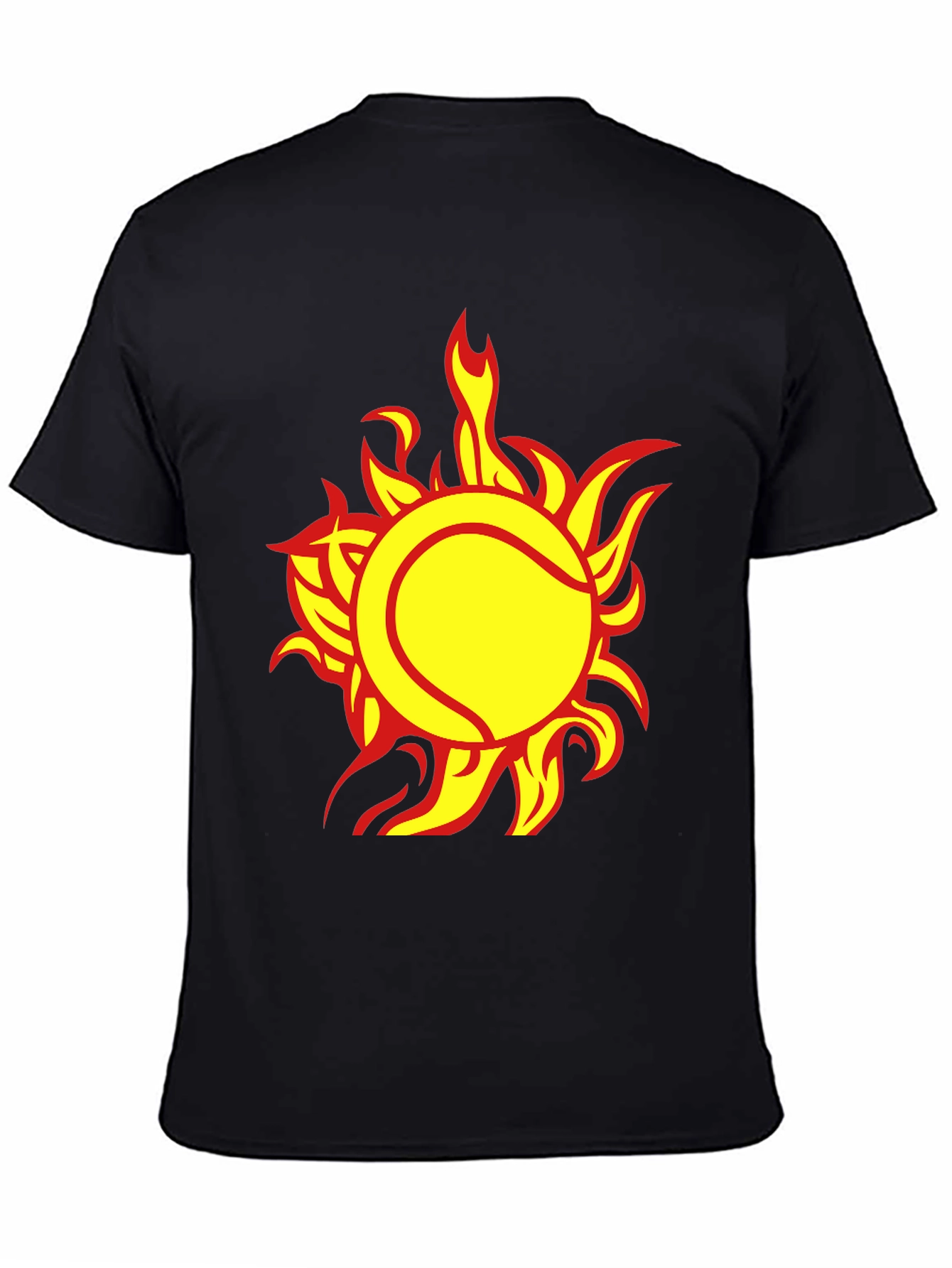 Fiery Tennis Ball Graphic Tee - Cool Sportswear