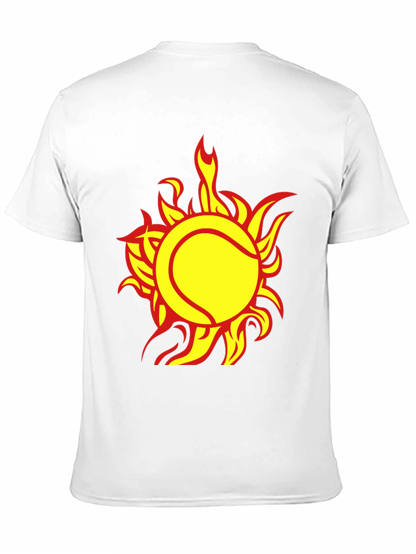 Fiery Tennis Ball Graphic Tee - Cool Sportswear
