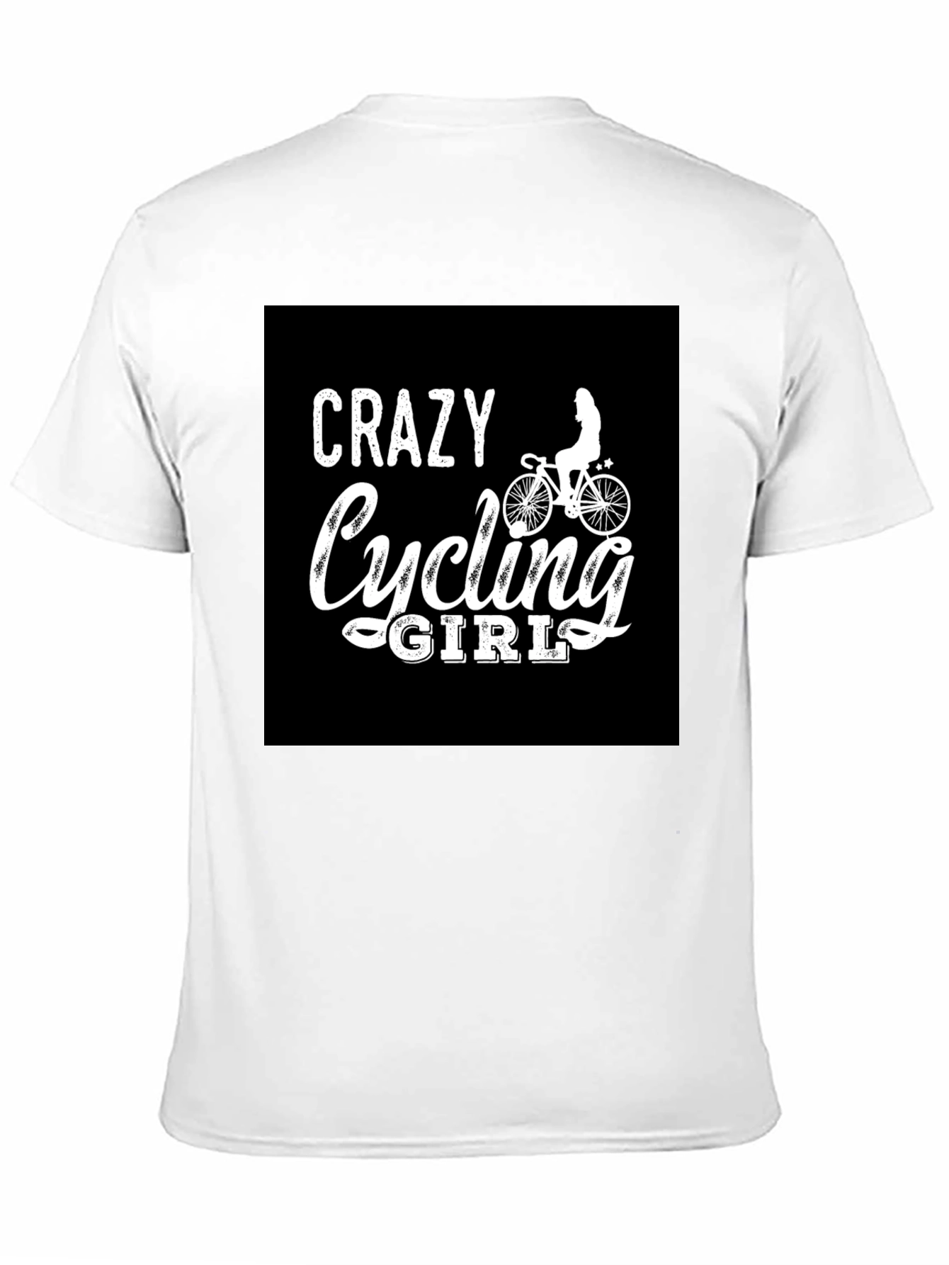 Crazy Cycling Girl Black T-Shirt