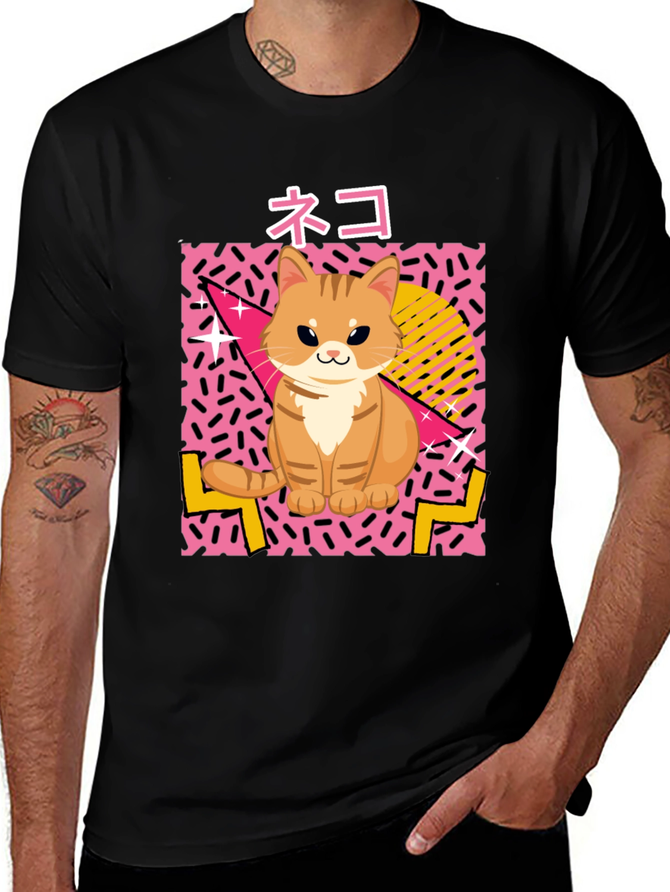Retro Neko Cat T-Shirt - 80s Style!