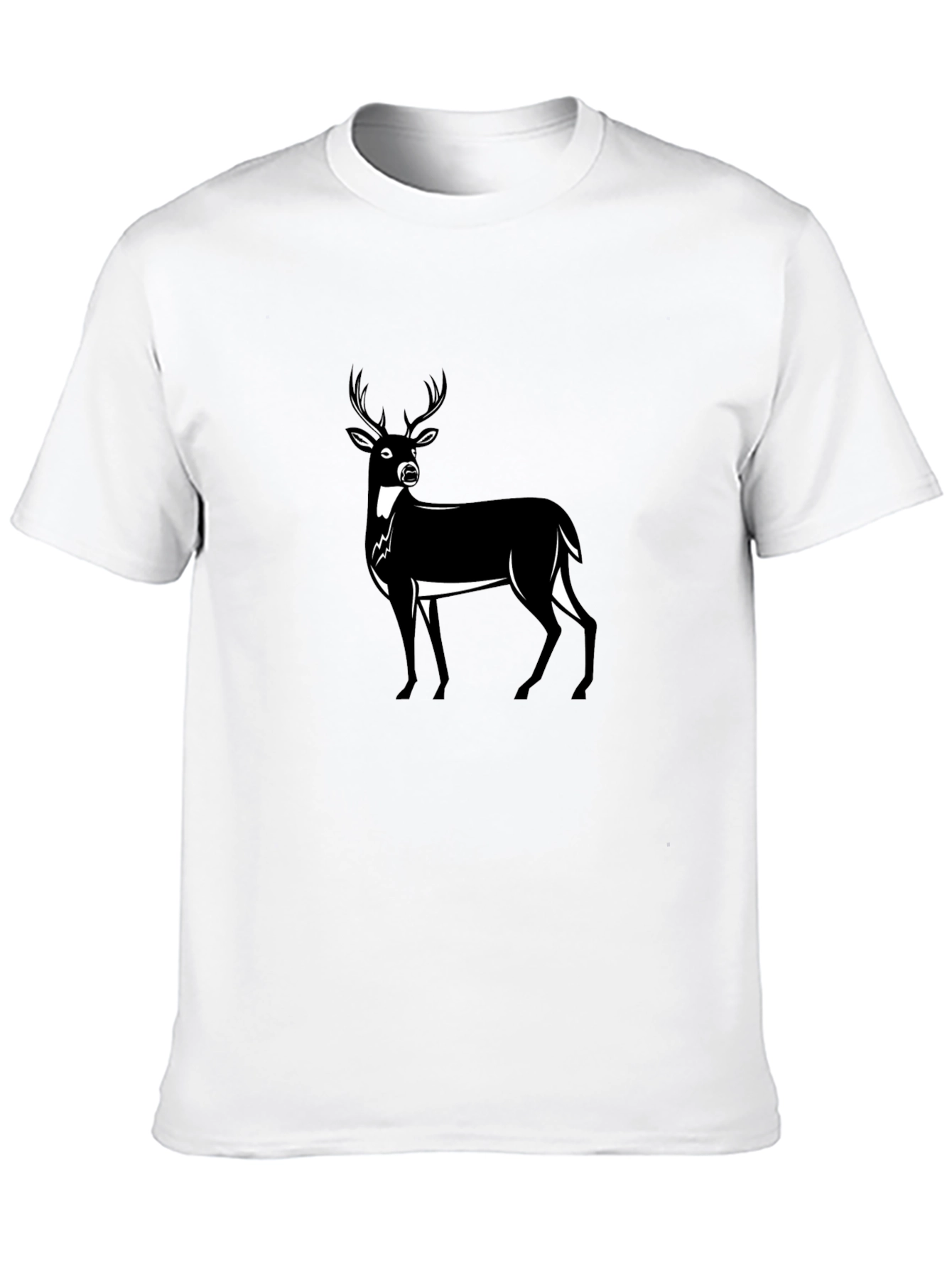Mens Black Deer Graphic Tee - Classic Fit