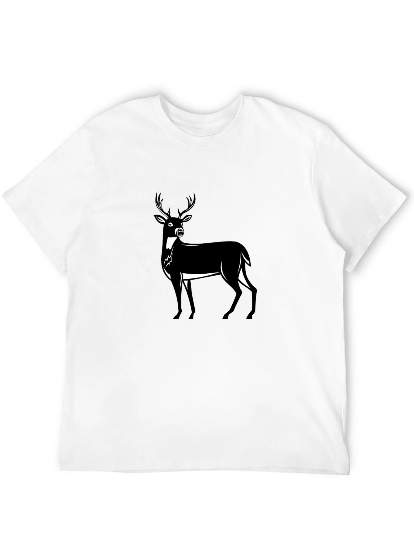 Mens Black Deer Graphic Tee - Classic Fit