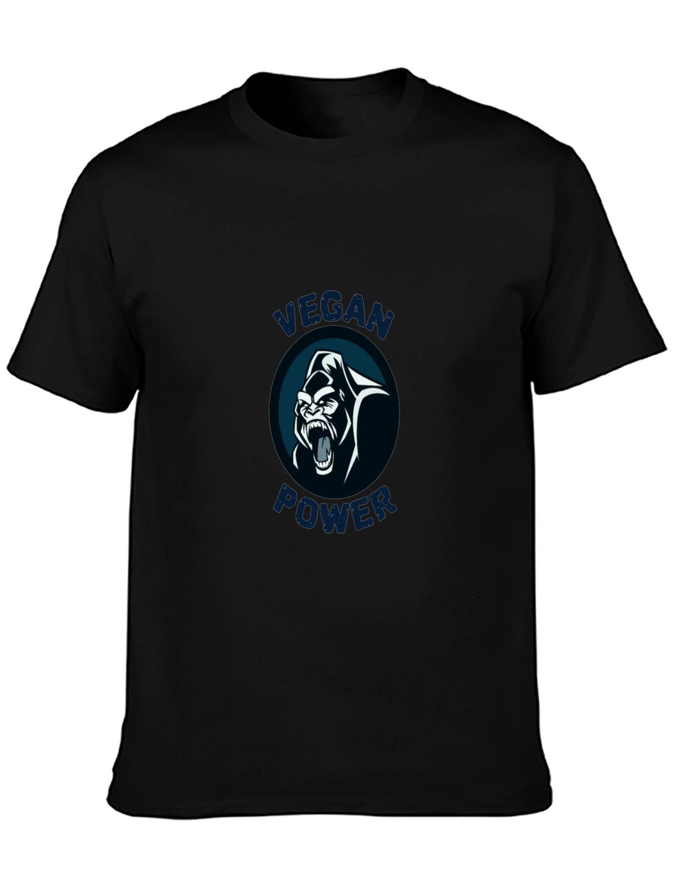 Vegan Power Gorilla Graphic Tee - Black