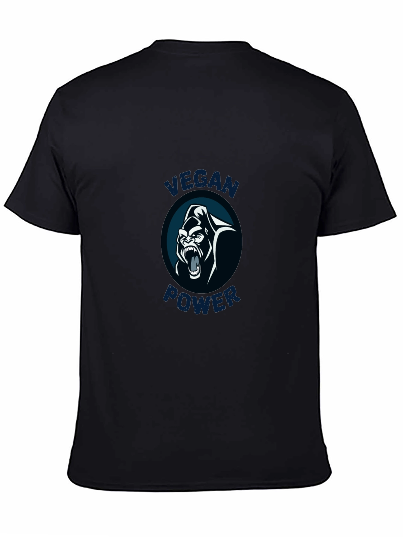 Vegan Power Gorilla Graphic Tee - Black