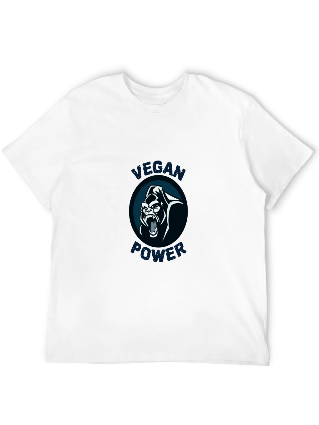 Vegan Power Gorilla Graphic Tee - Black