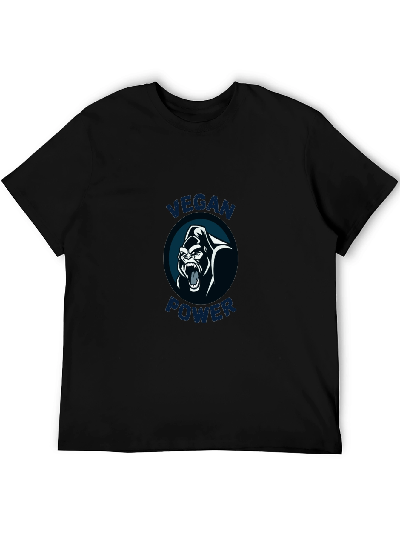 Vegan Power Gorilla Graphic Tee - Black