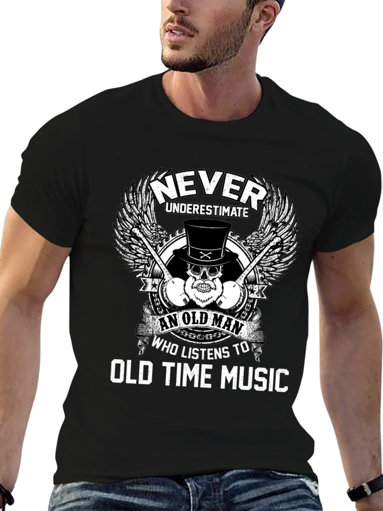 Never Underestimate Old Time Music Lover Tee