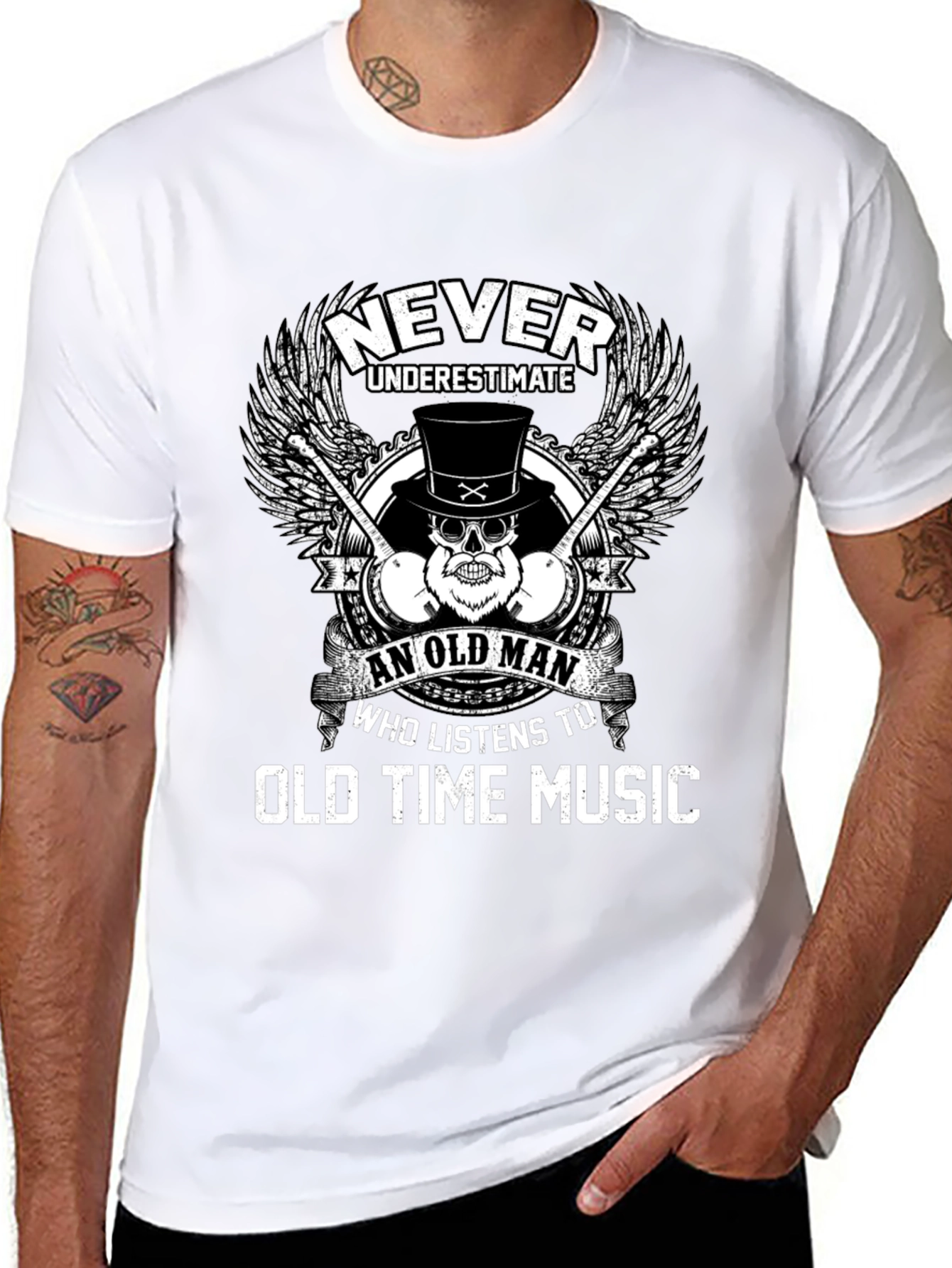 Never Underestimate Old Time Music Lover Tee