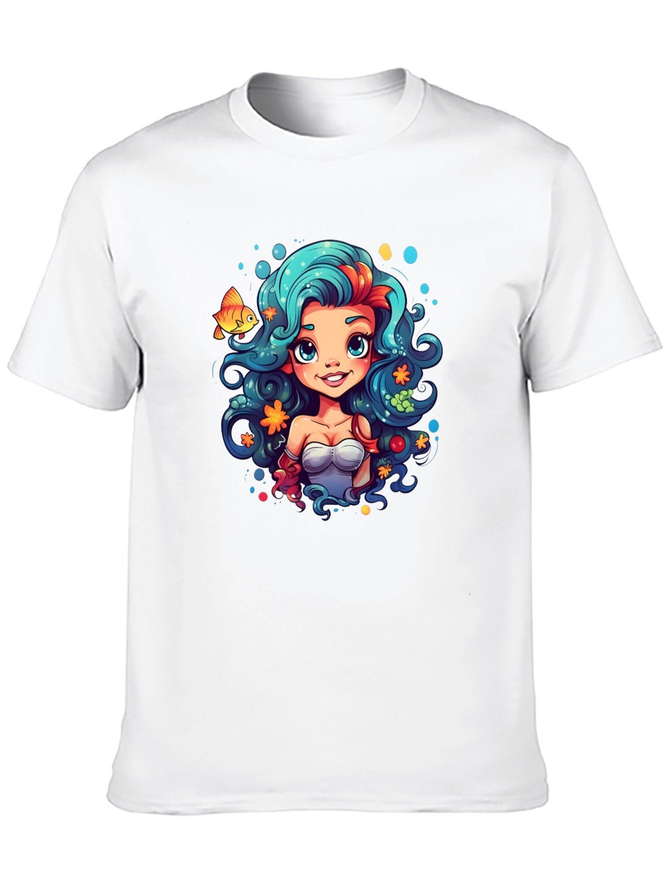 Mermaid Cartoon T-Shirt - Unique Graphic Tee