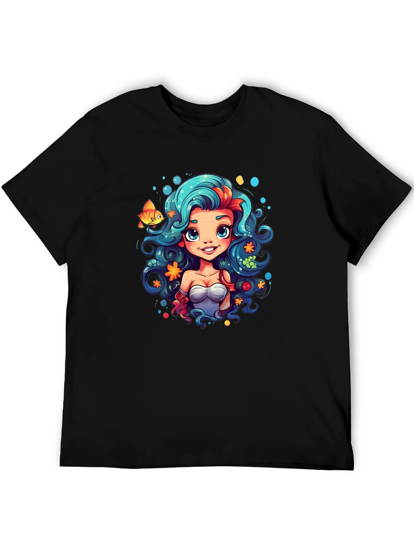 Mermaid Cartoon T-Shirt - Unique Graphic Tee