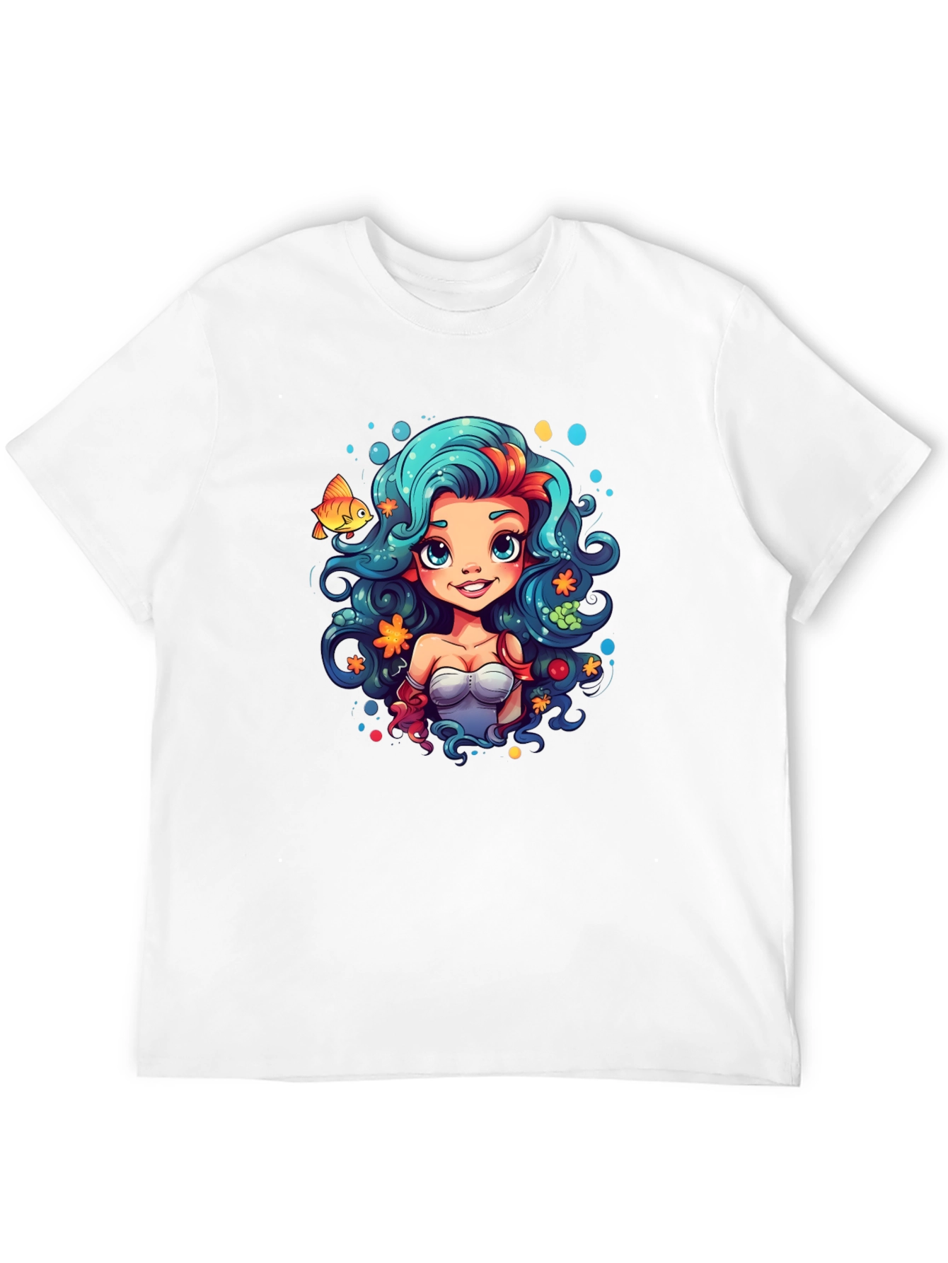 Mermaid Cartoon T-Shirt - Unique Graphic Tee