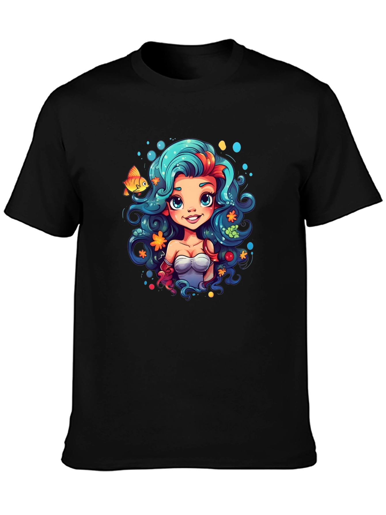 Mermaid Cartoon T-Shirt - Unique Graphic Tee