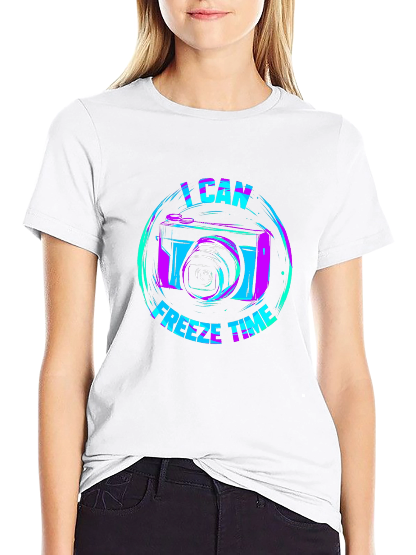I Can Freeze Time Camera Graphic Tee - Black