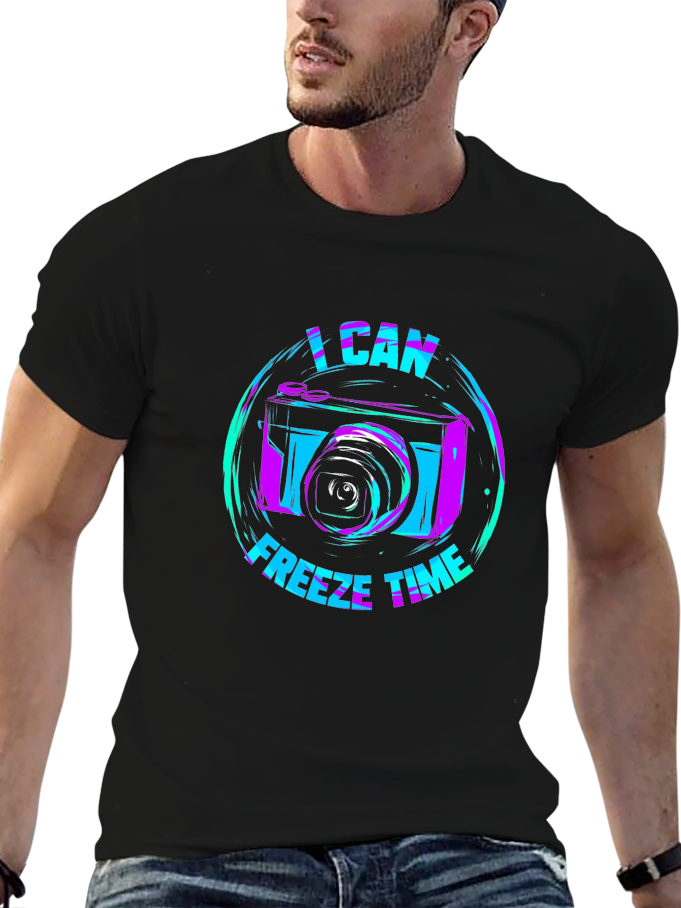 I Can Freeze Time Camera Graphic Tee - Black