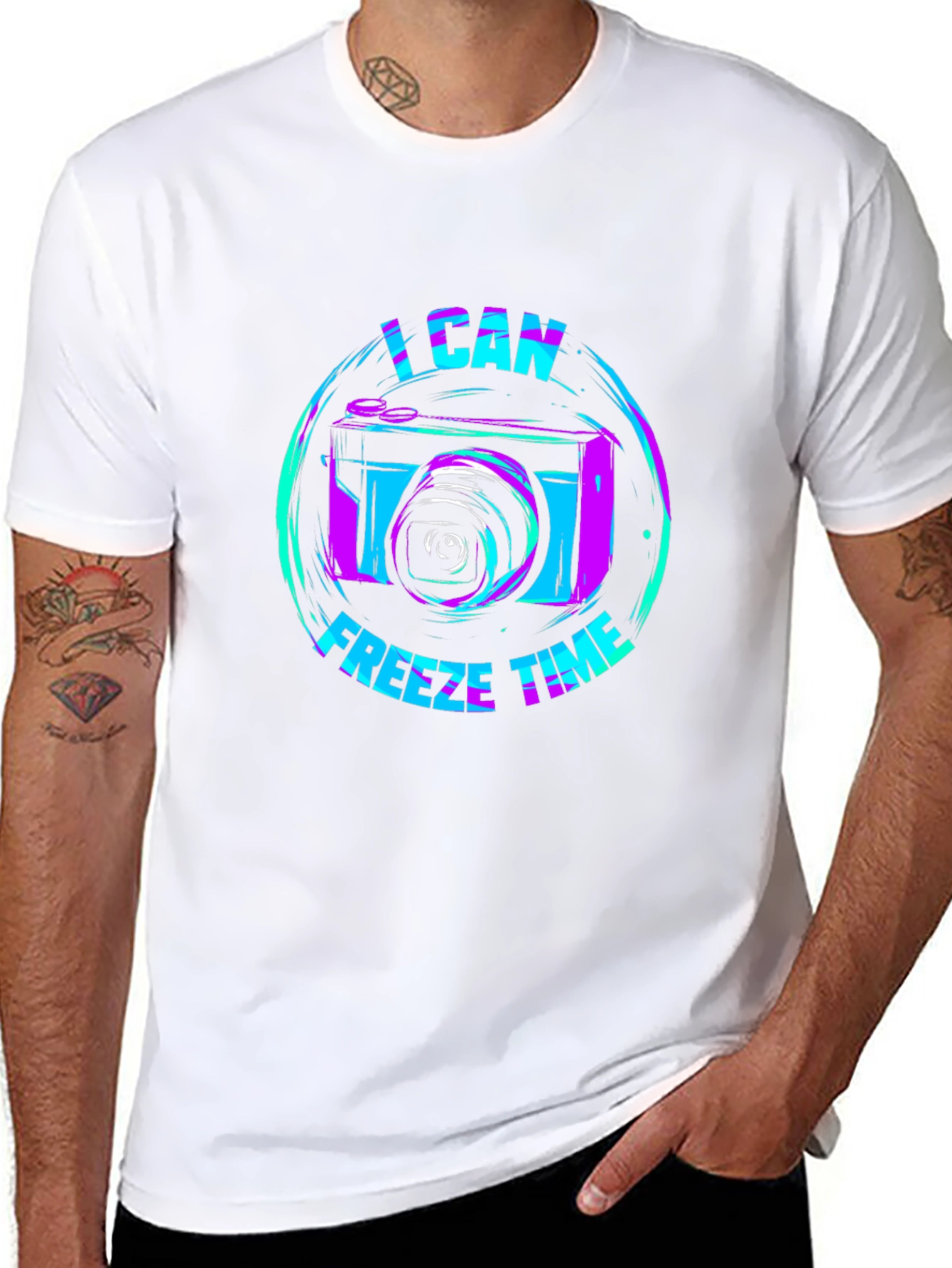 I Can Freeze Time Camera Graphic Tee - Black