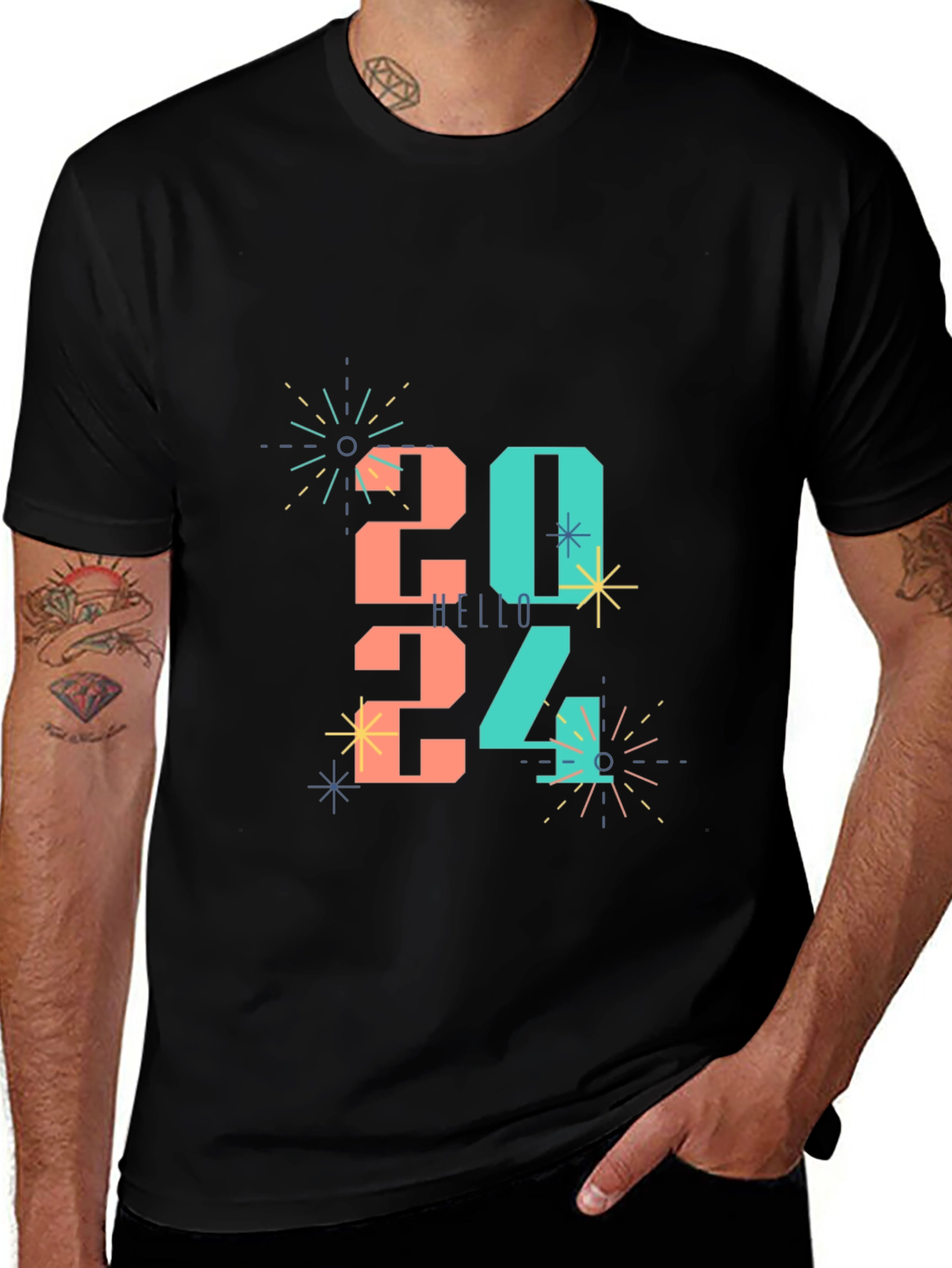 Festive 2024 New Year Celebration Graphic Tee