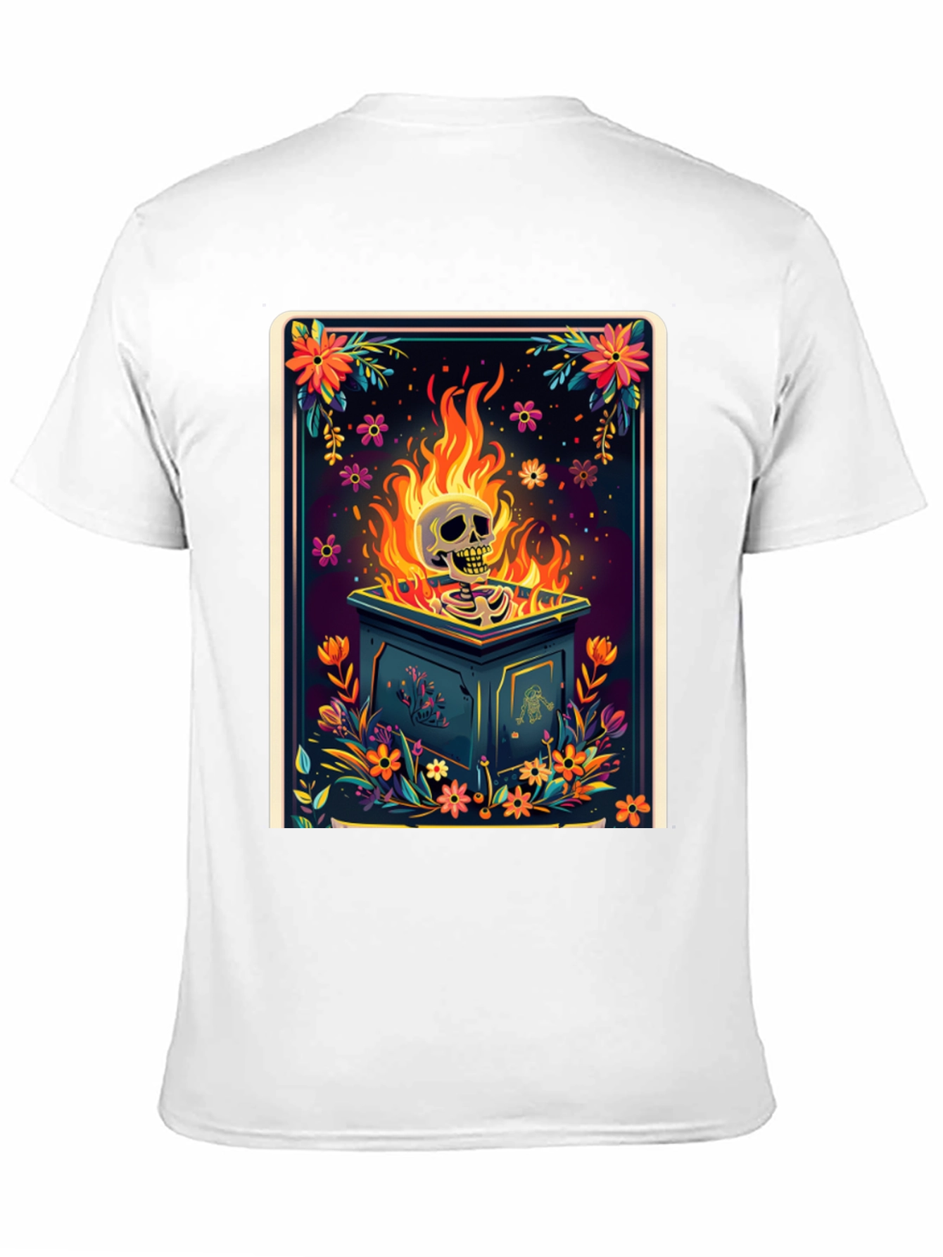 Floral Skull Burning T-Shirt