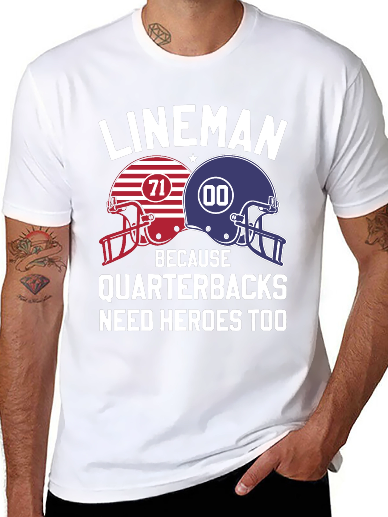 Lineman Quarterback Hero T-Shirt