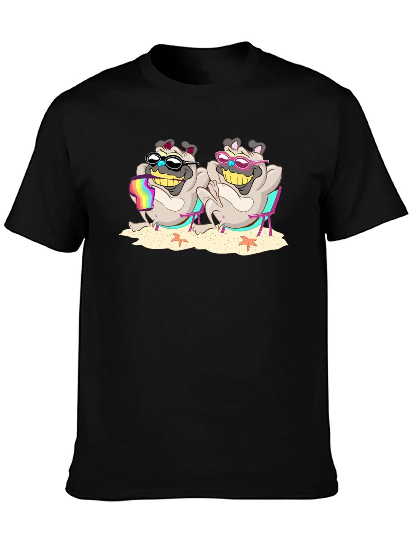 Pug Life Black T-Shirt- Sun Sand & Style!