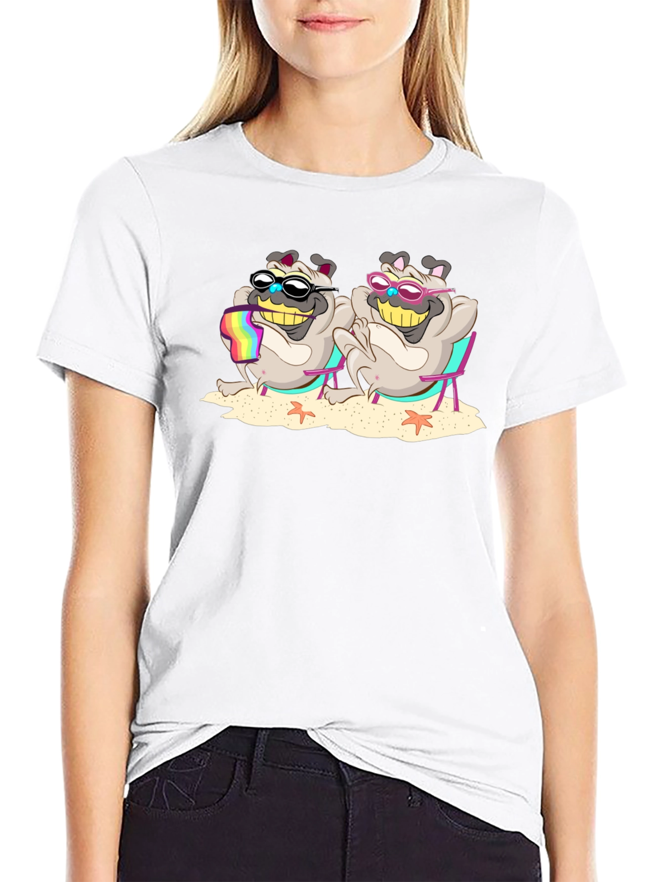 Pug Life Black T-Shirt- Sun Sand & Style!