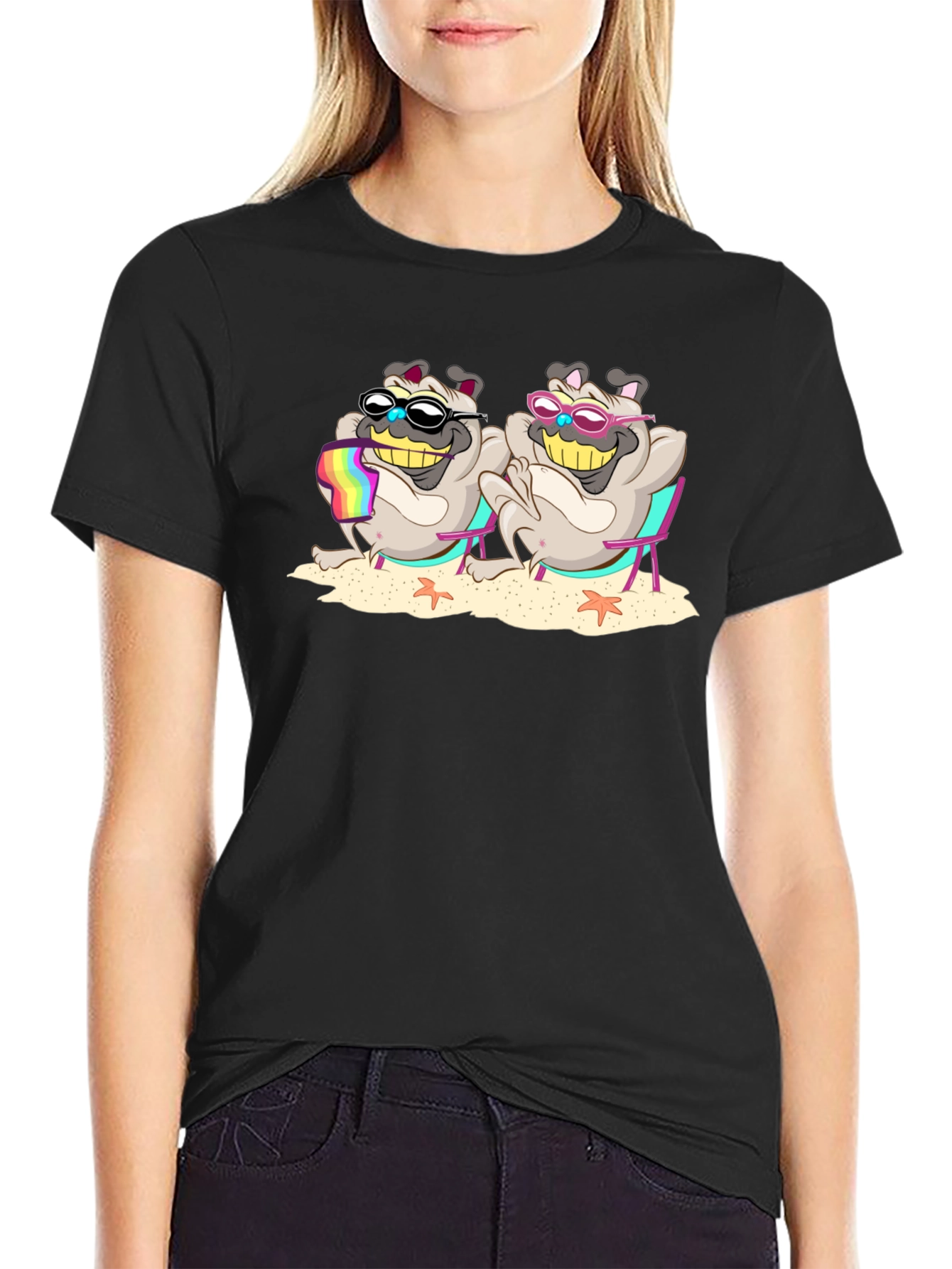 Pug Life Black T-Shirt- Sun Sand & Style!