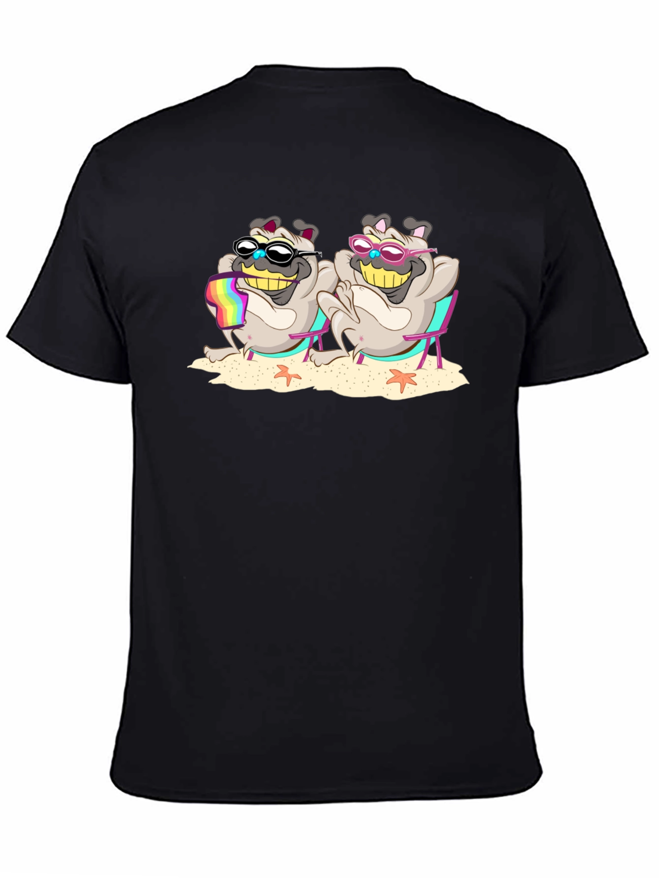 Pug Life Black T-Shirt- Sun Sand & Style!