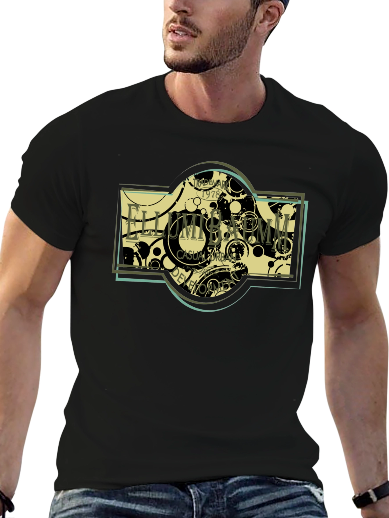 Ellumbamm Urban Casual T-Shirt - Black Cotton Tee