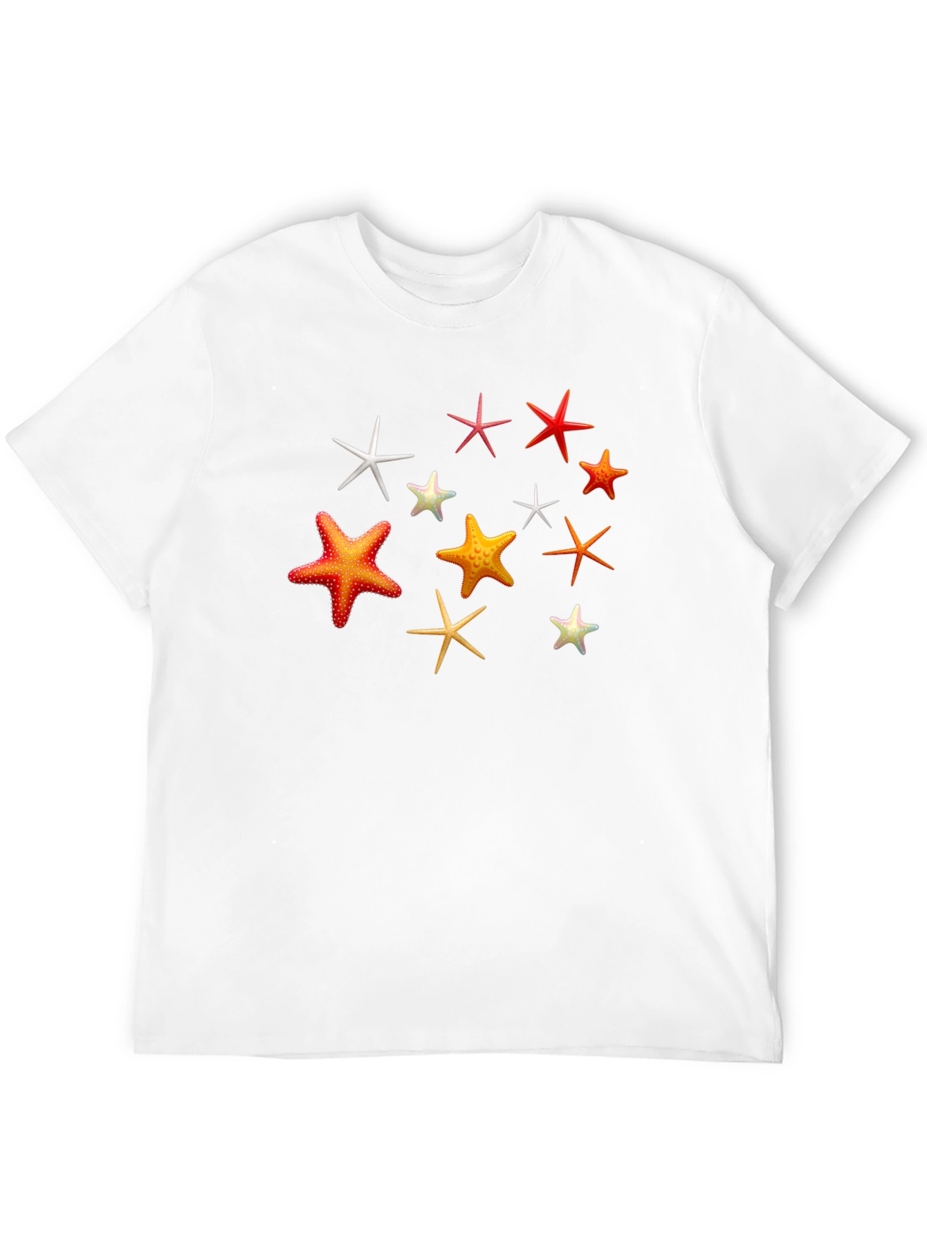 Starfish Pattern Black T-Shirt
