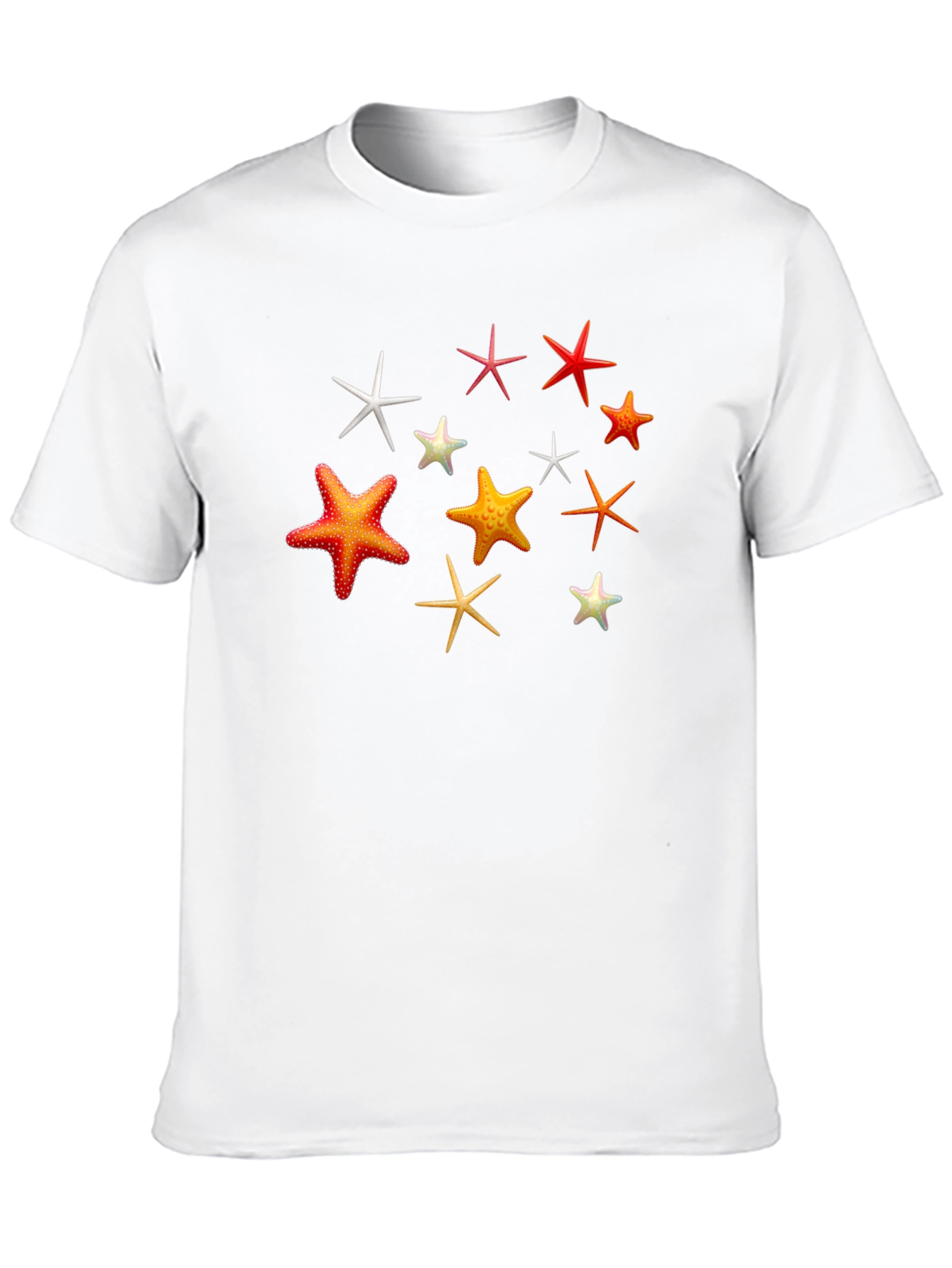 Starfish Pattern Black T-Shirt