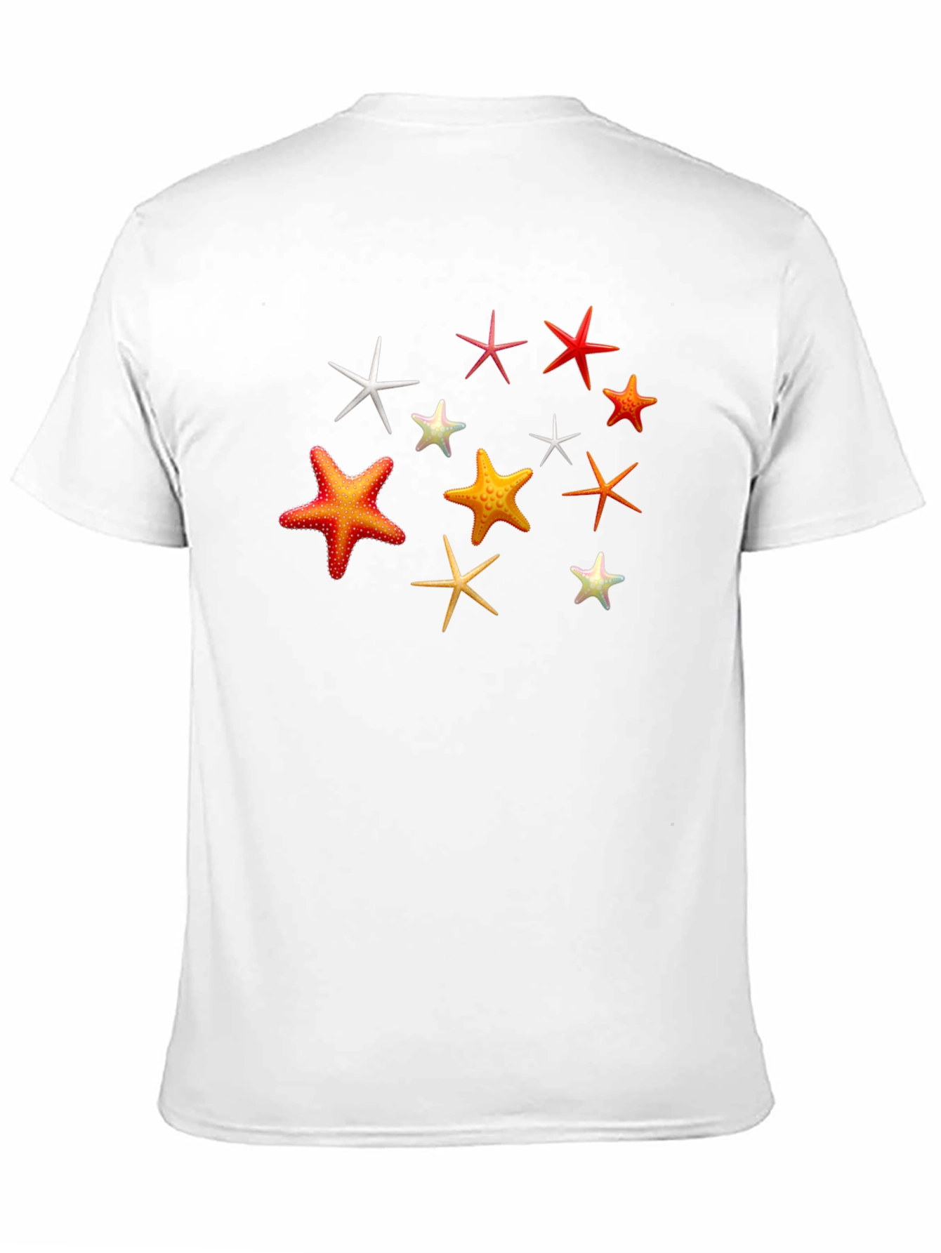 Starfish Pattern Black T-Shirt