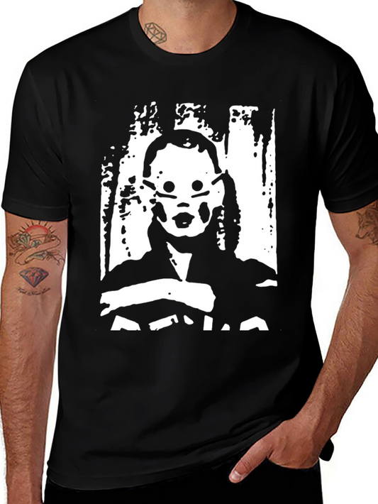 Abstract Graphic Print Black T-Shirt