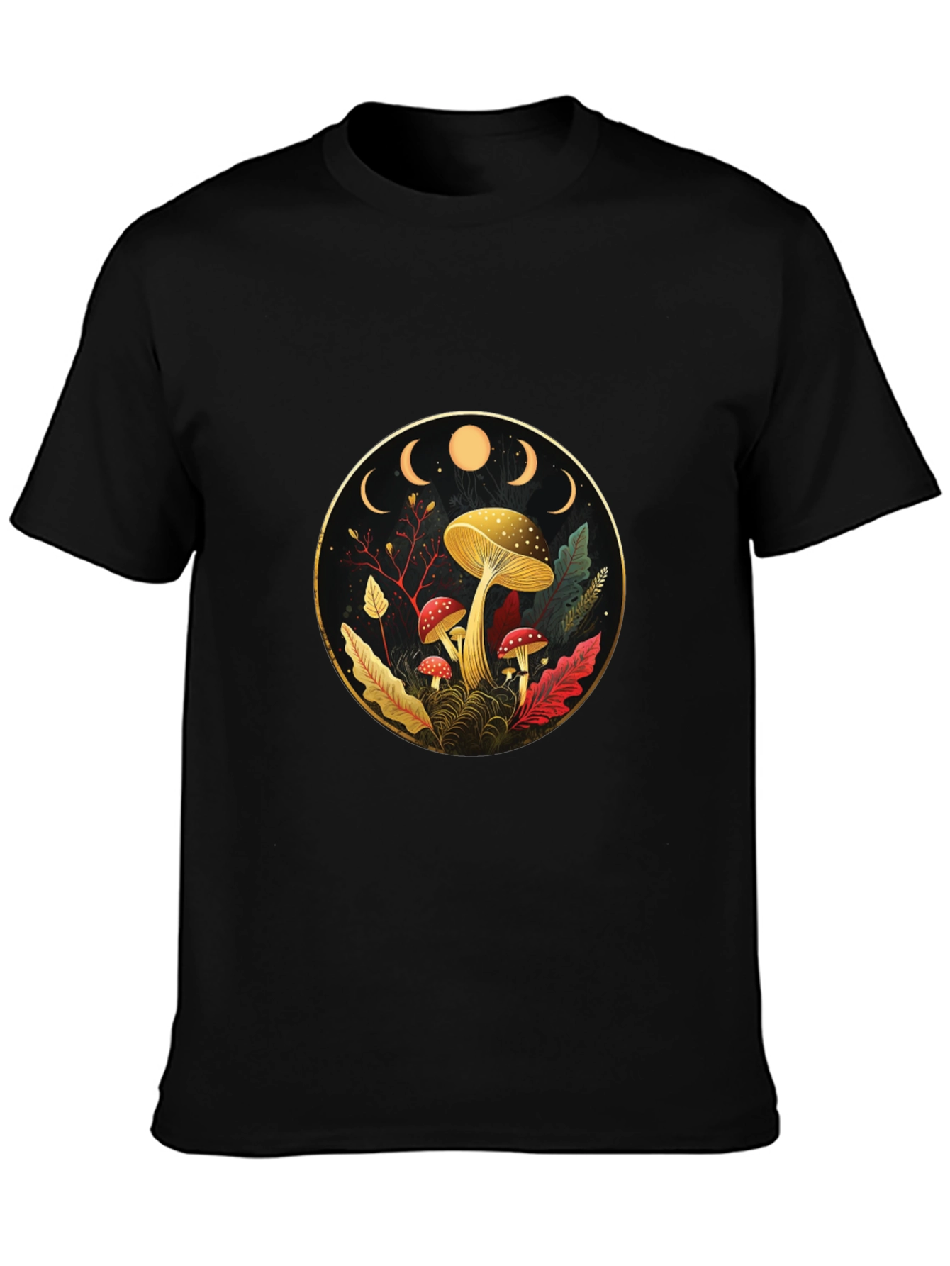 Mystical Mushroom Moon Phase Graphic Tee