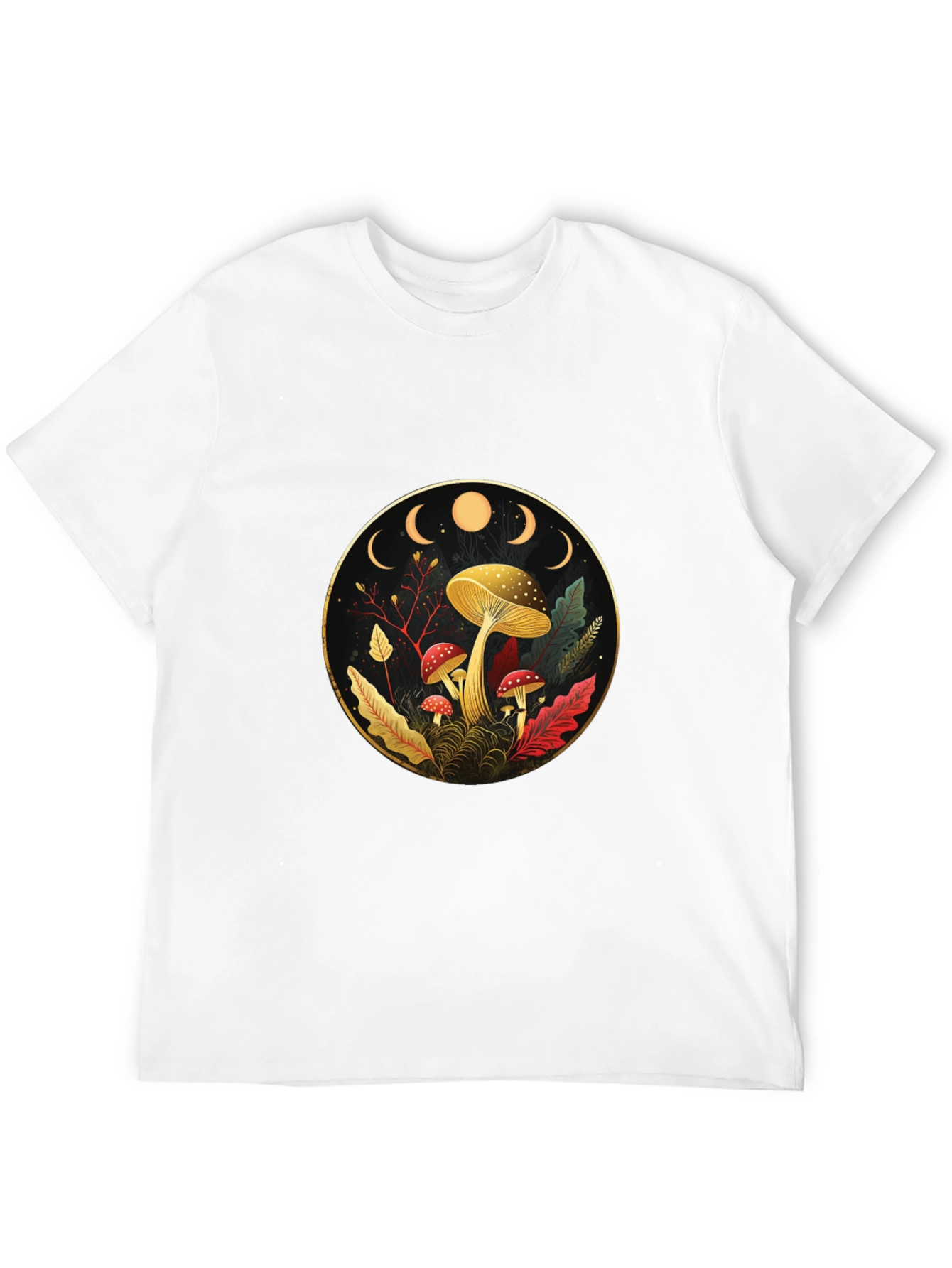 Mystical Mushroom Moon Phase Graphic Tee