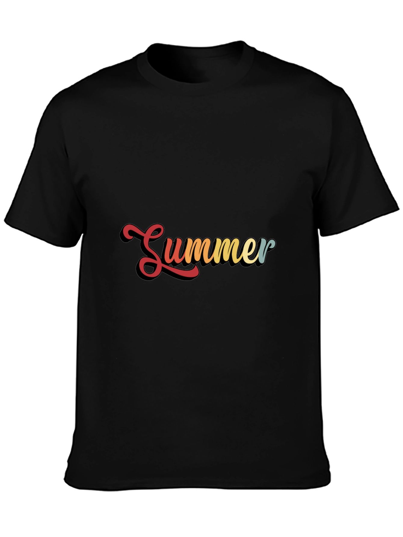 Retro Summer Graphic Black T-Shirt