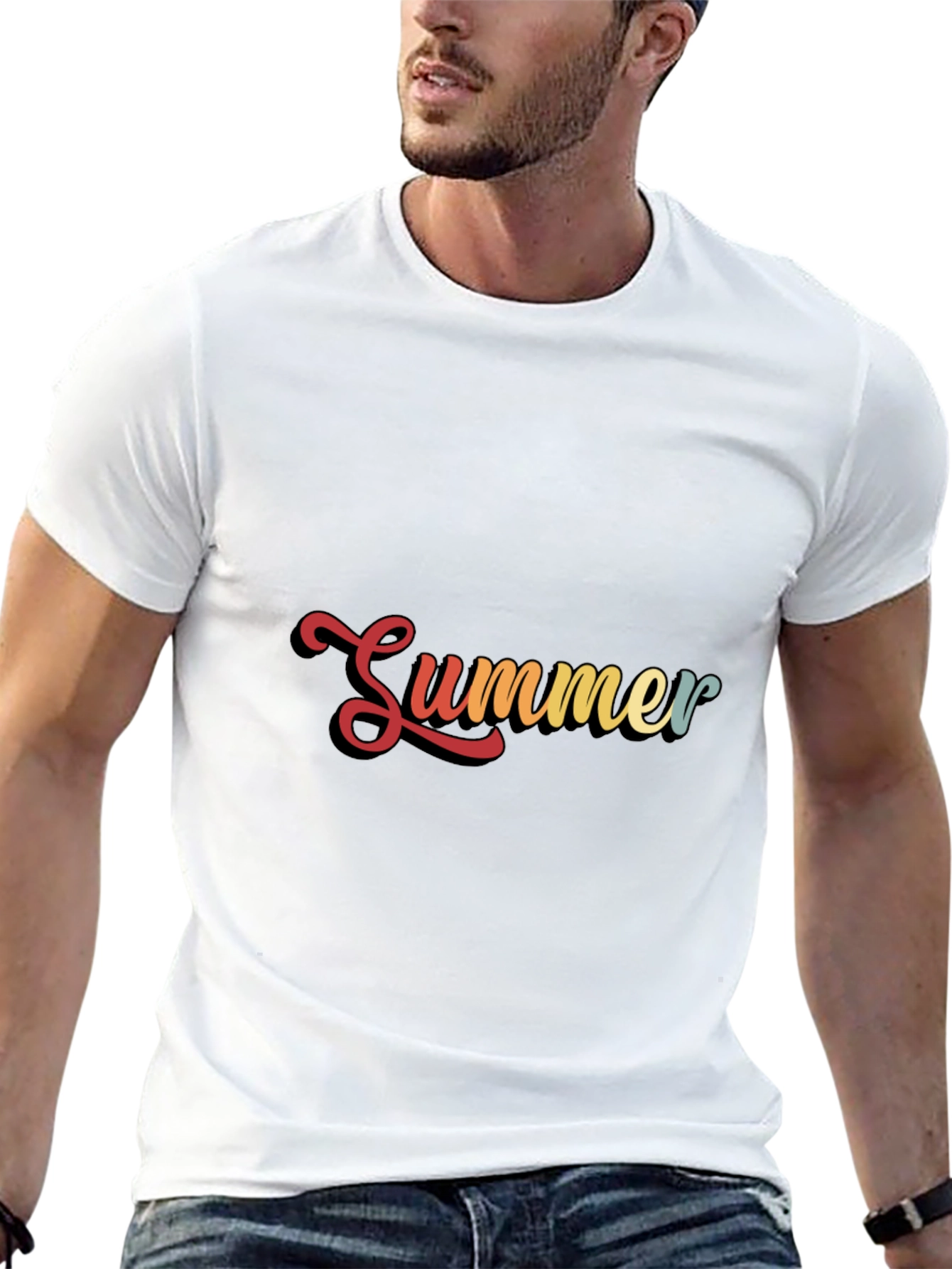 Retro Summer Graphic Black T-Shirt
