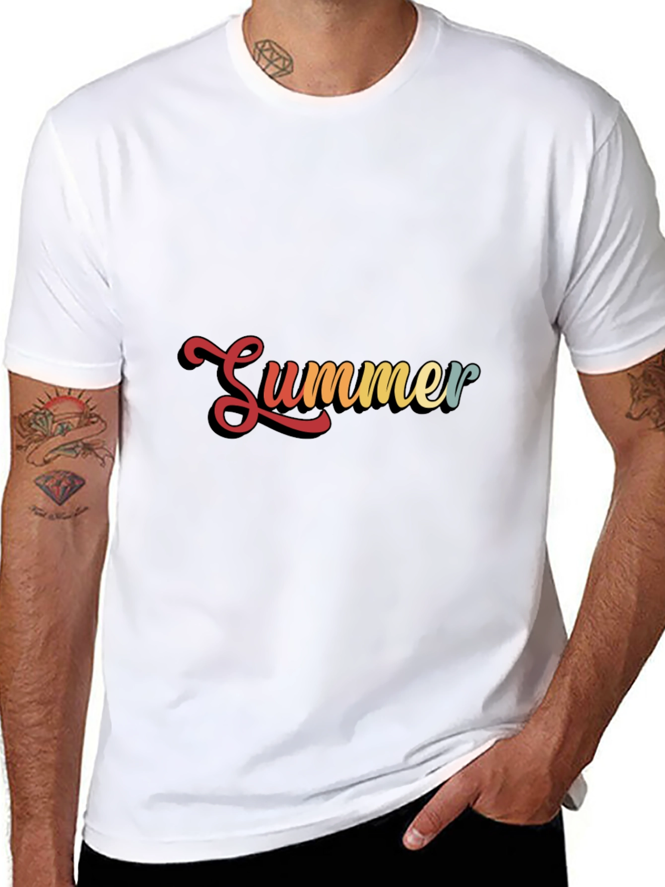 Retro Summer Graphic Black T-Shirt