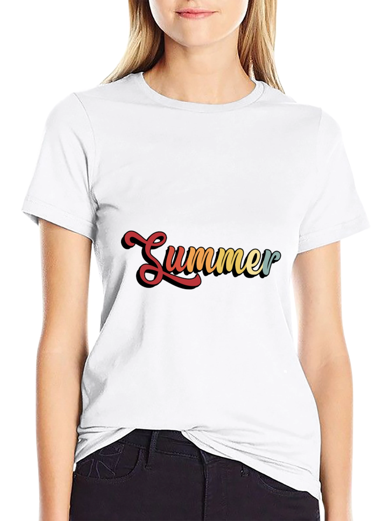 Retro Summer Graphic Black T-Shirt