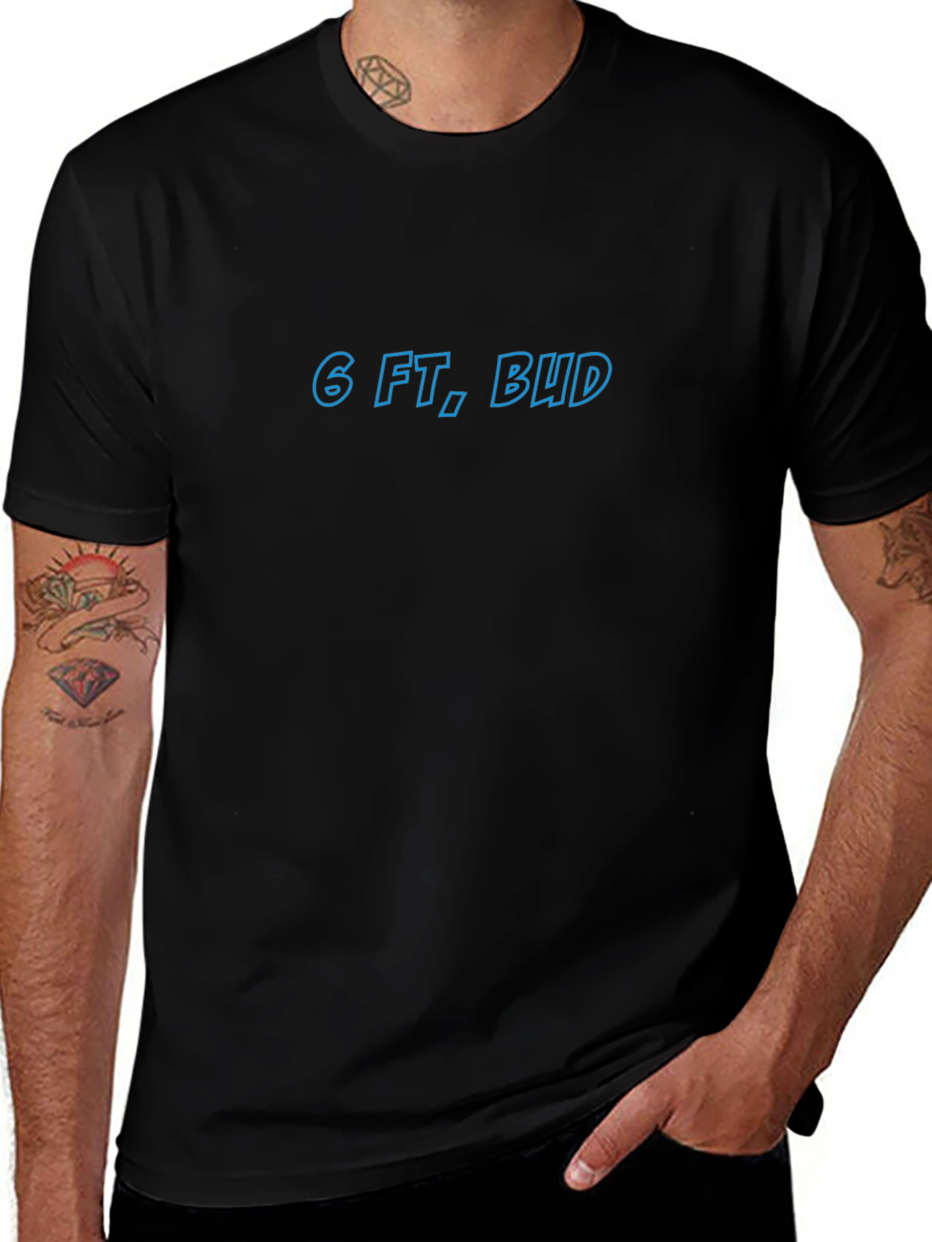 6 FT Bud - Black Crewneck T-Shirt