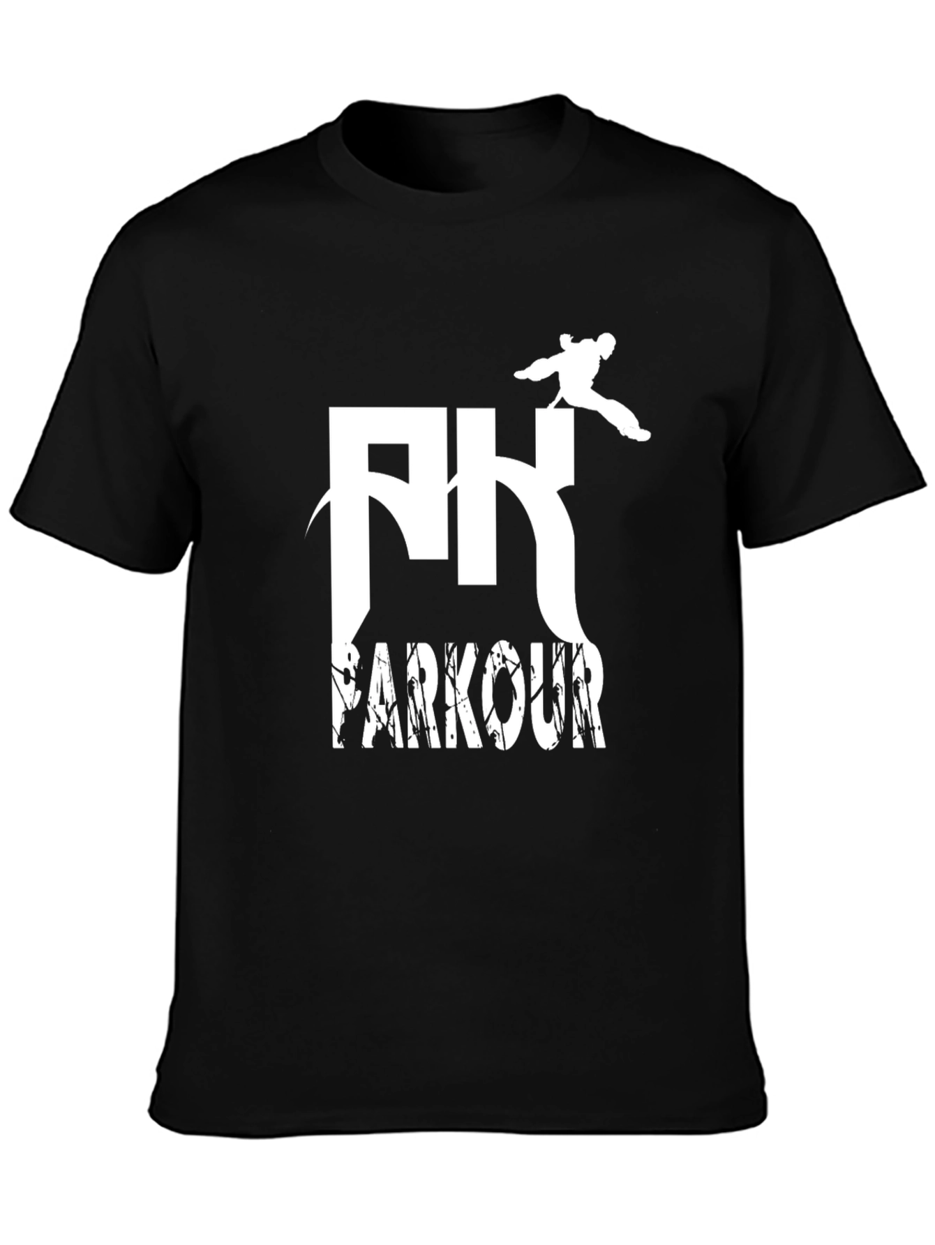 Parkour Graphic Tee - Black Cotton T-Shirt
