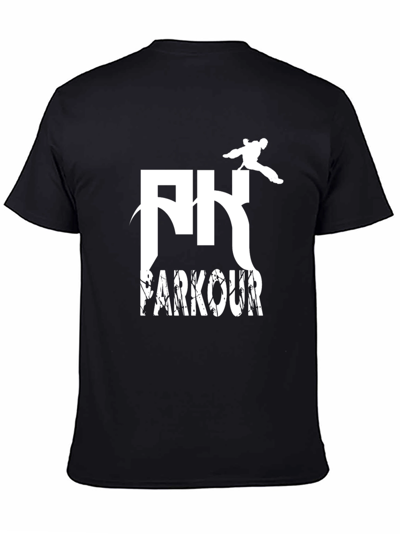 Parkour Graphic Tee - Black Cotton T-Shirt